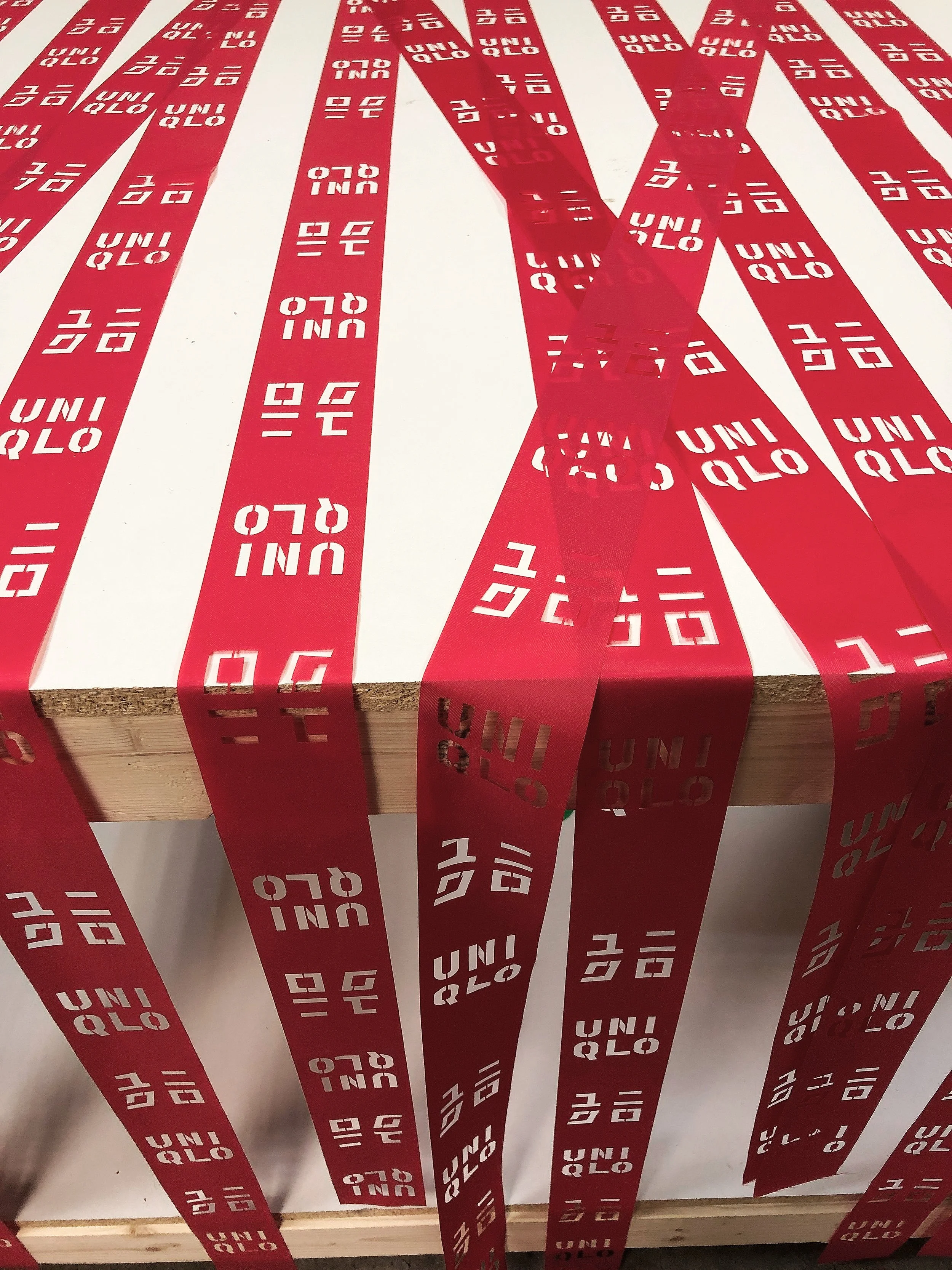 Laser cut polyester Uniqlo ribbon 