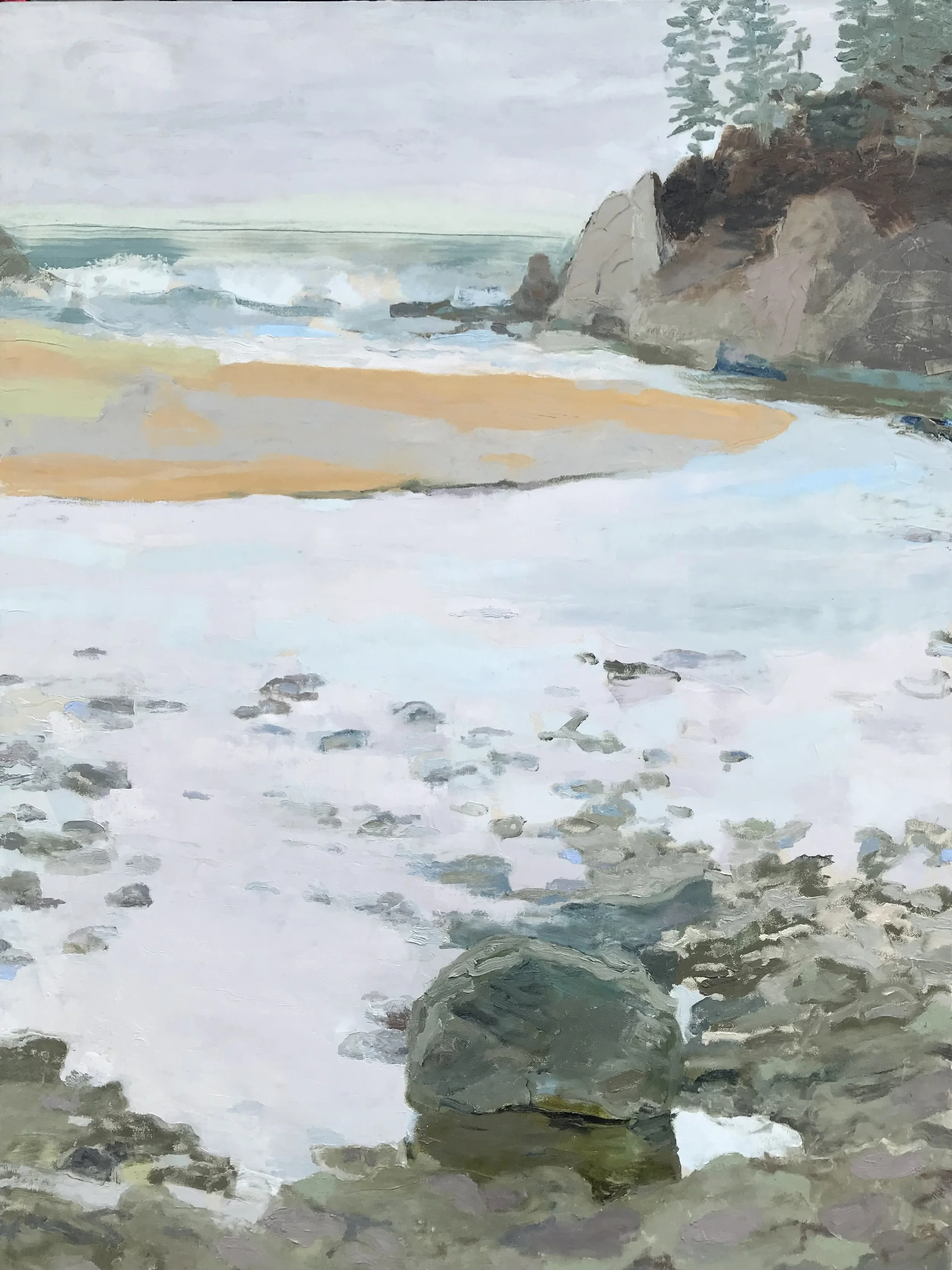 Last Turn. Salmon River 40" x 30" oil on canvas, 2021 Siletz/Grand Ronde
