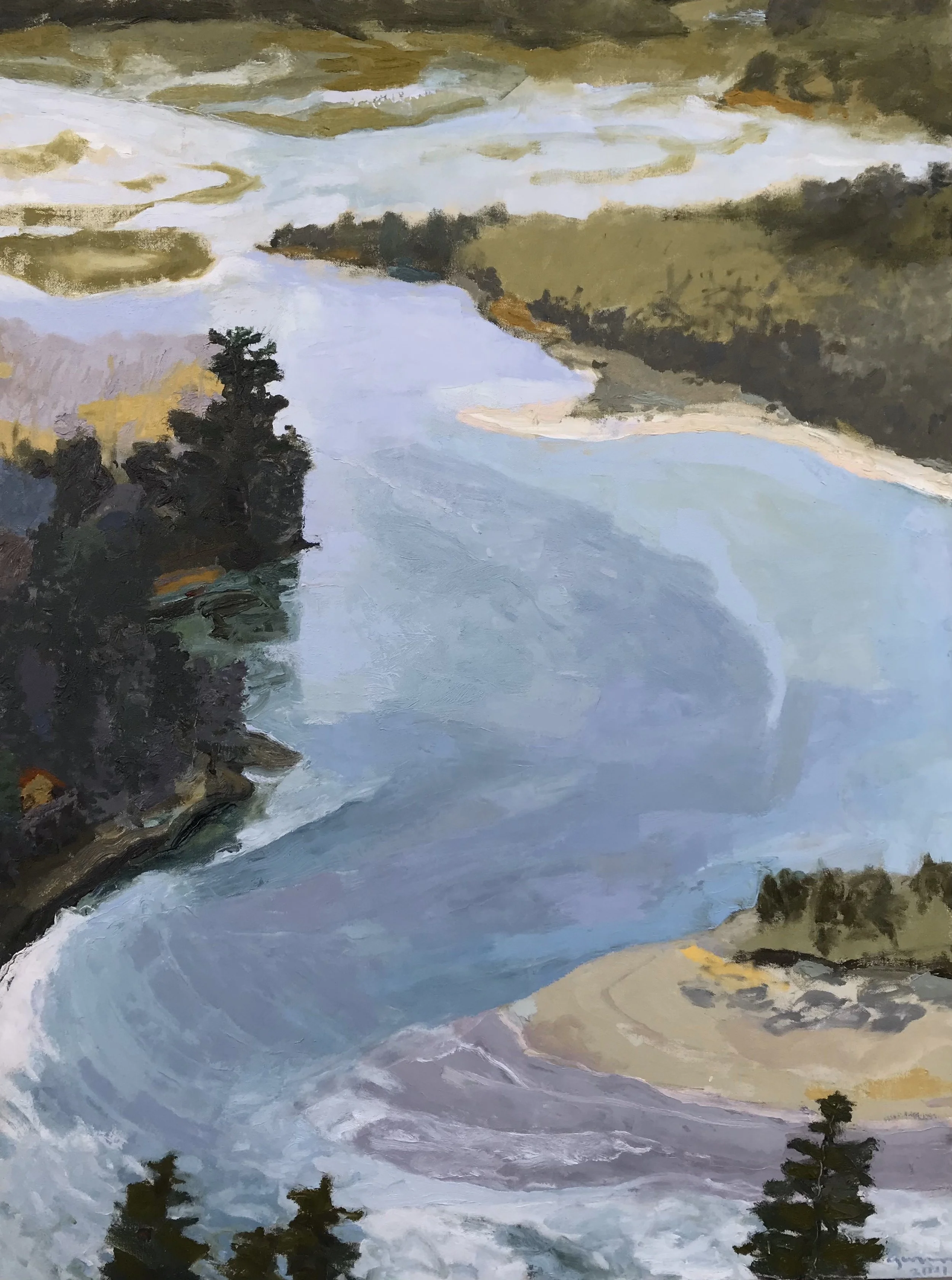 Salmon River from Cascade Head 40 x 30 oil on canvas, 2021 Siletz/Grand Ronde
