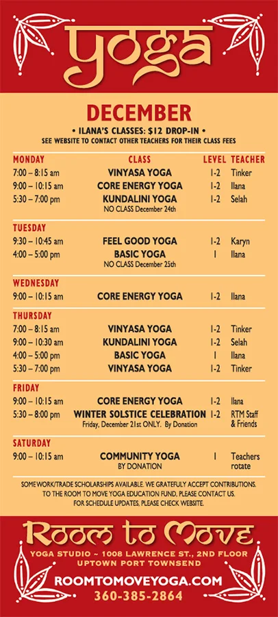 2-Sided Schedule & Event Rack Card, front