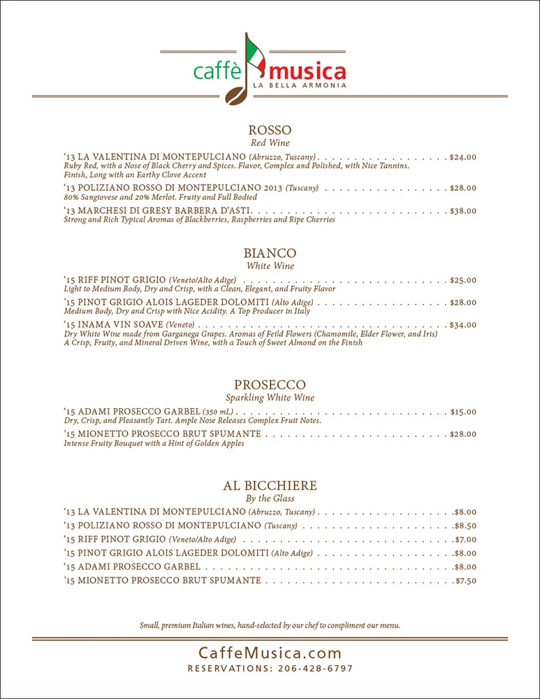 Multi-Page Restaurant Wine Menu