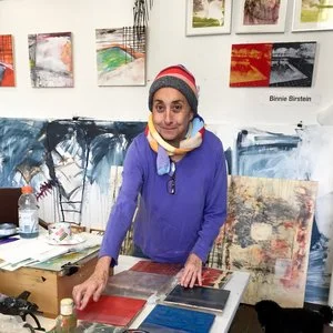 Binnie in her studio, January 2018
