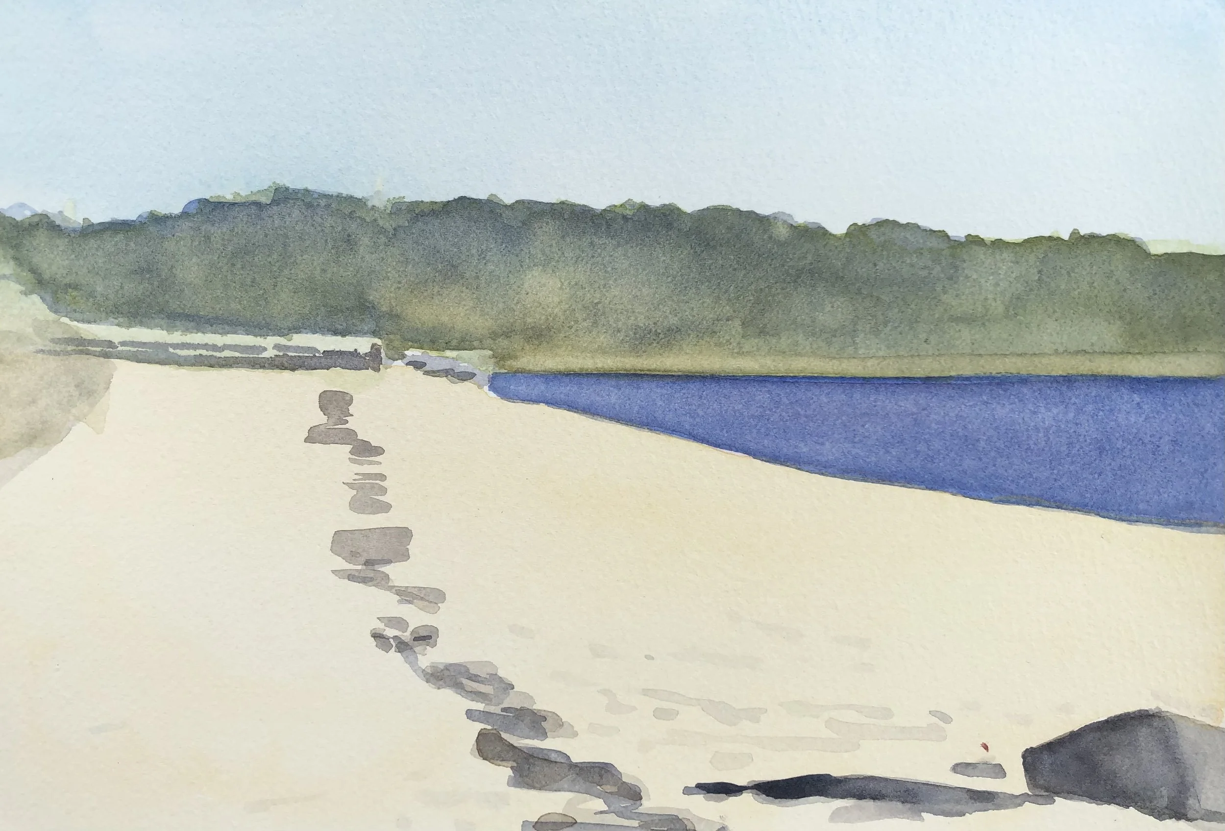 Landscape Painting with Ink and Watercolor 