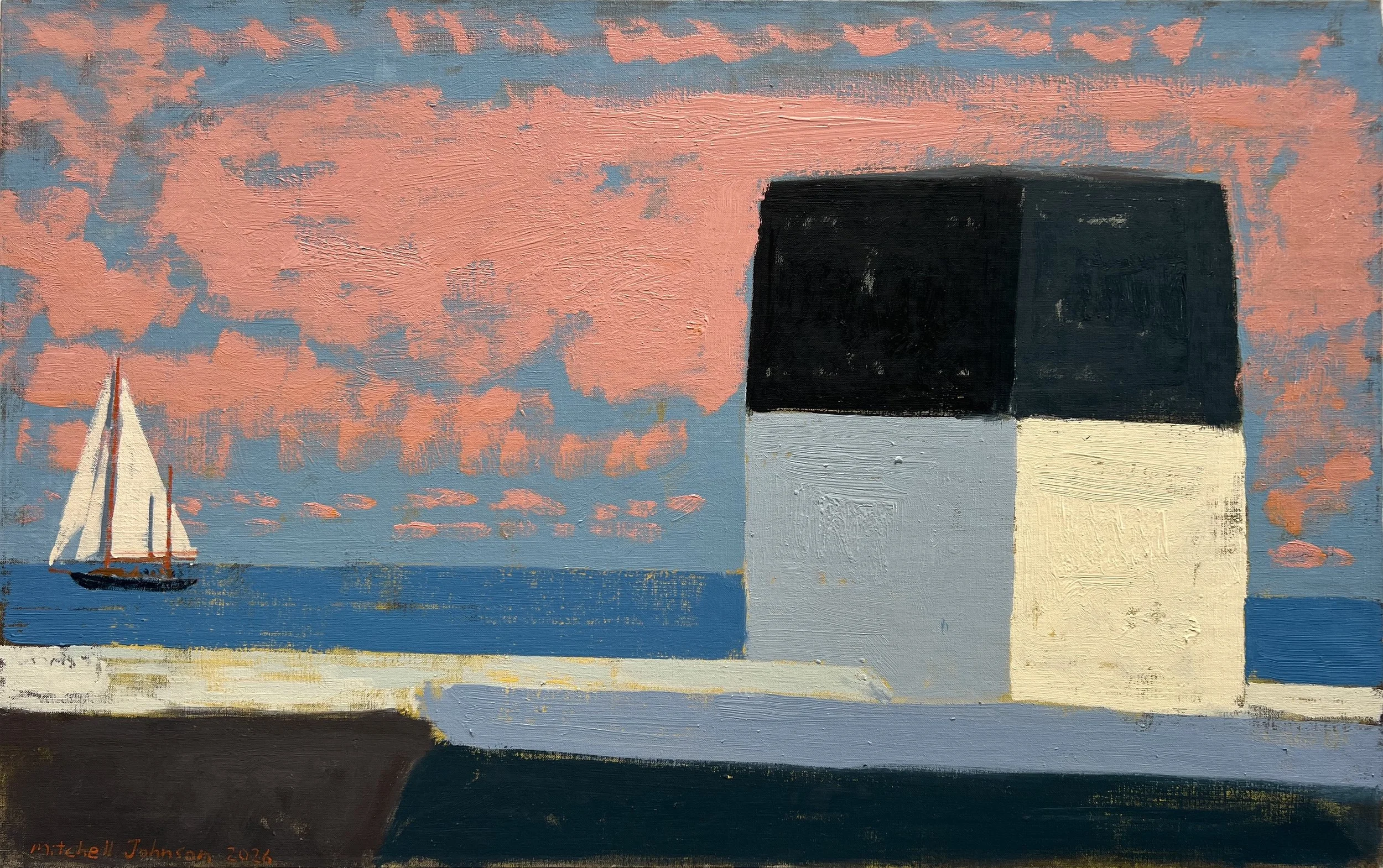 Pink Clouds and Boat North Truro 24x38.jpeg