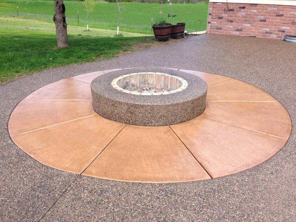 Custom Exposed Aggregate Fire Ring