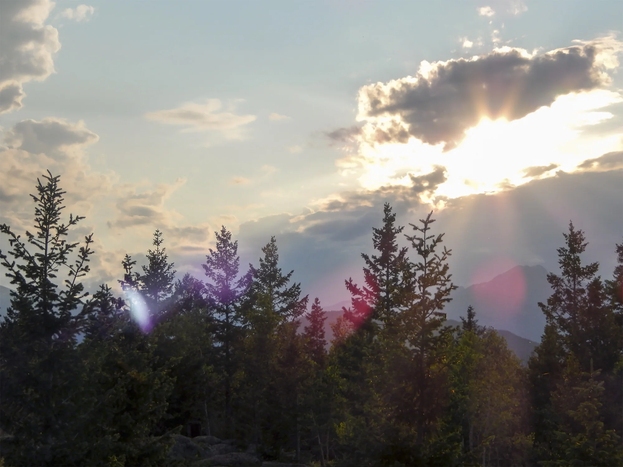Mountain top sunset