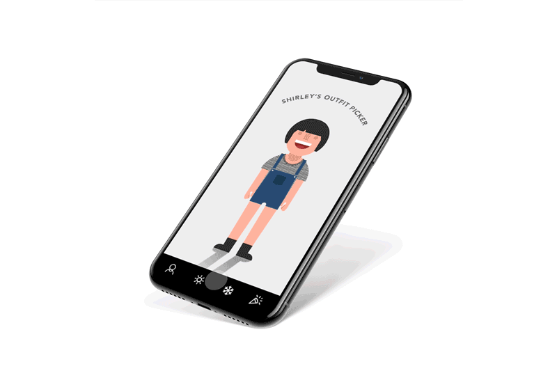 Prototyping in Origami: Shirley's Outfit Picker