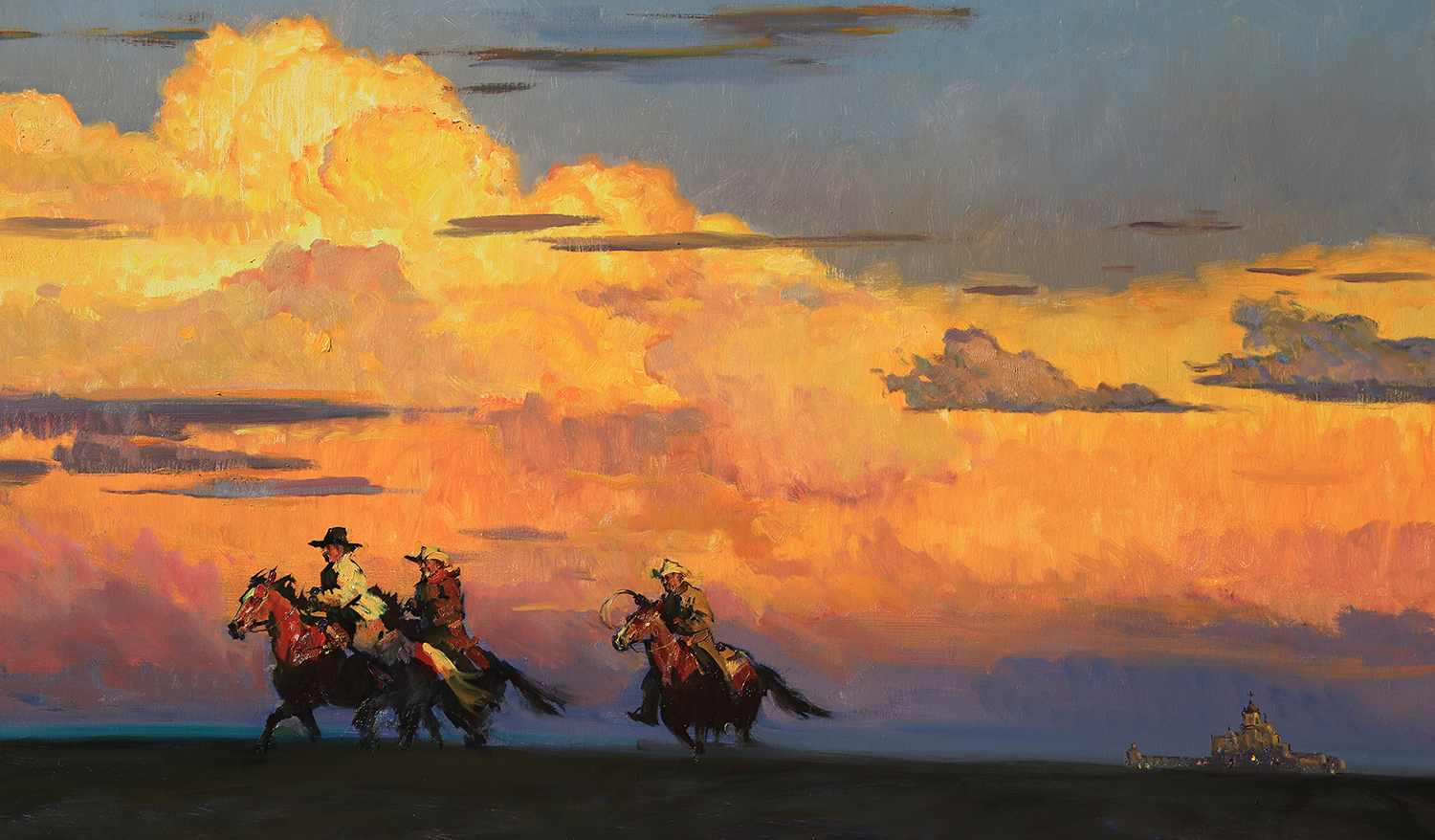 Leaving San Jose Mission 28" x 45" SOLD