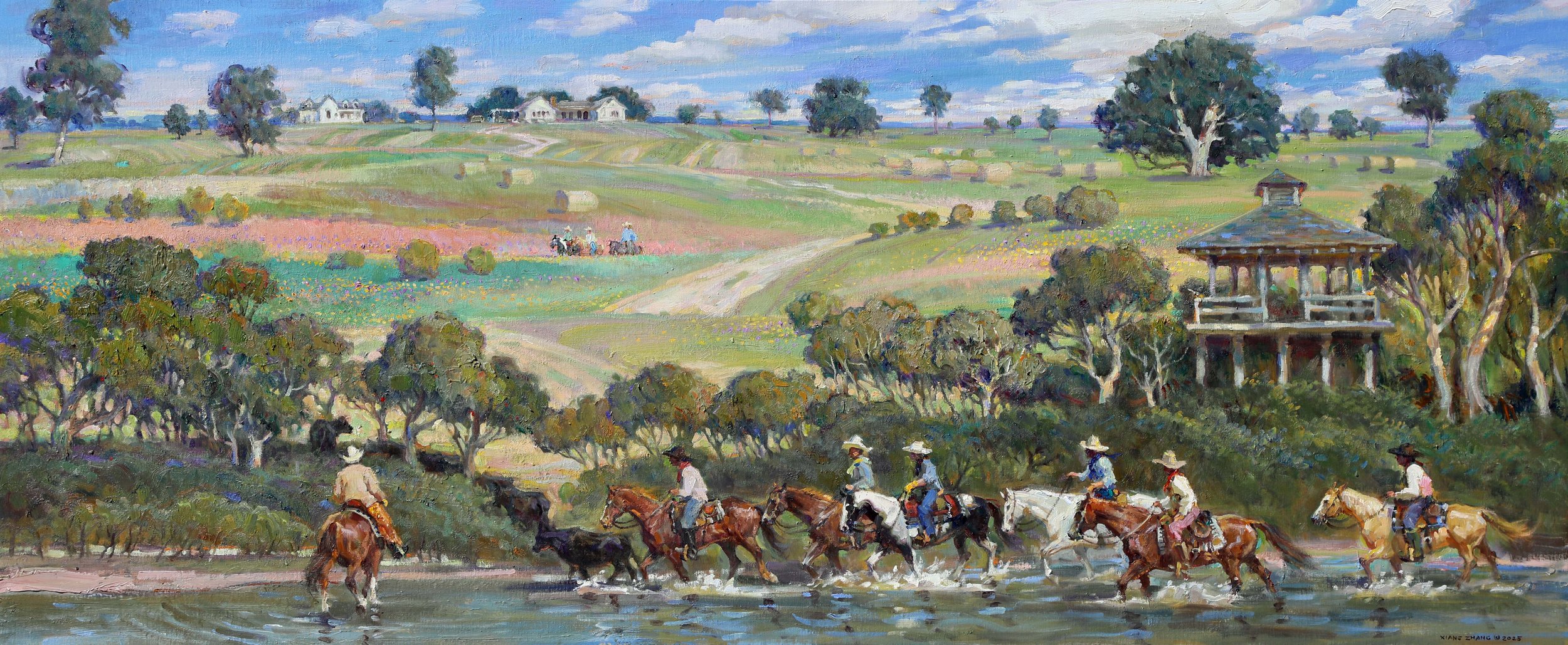 "Brazos Bend" oil on linen 30" x 72" Sold