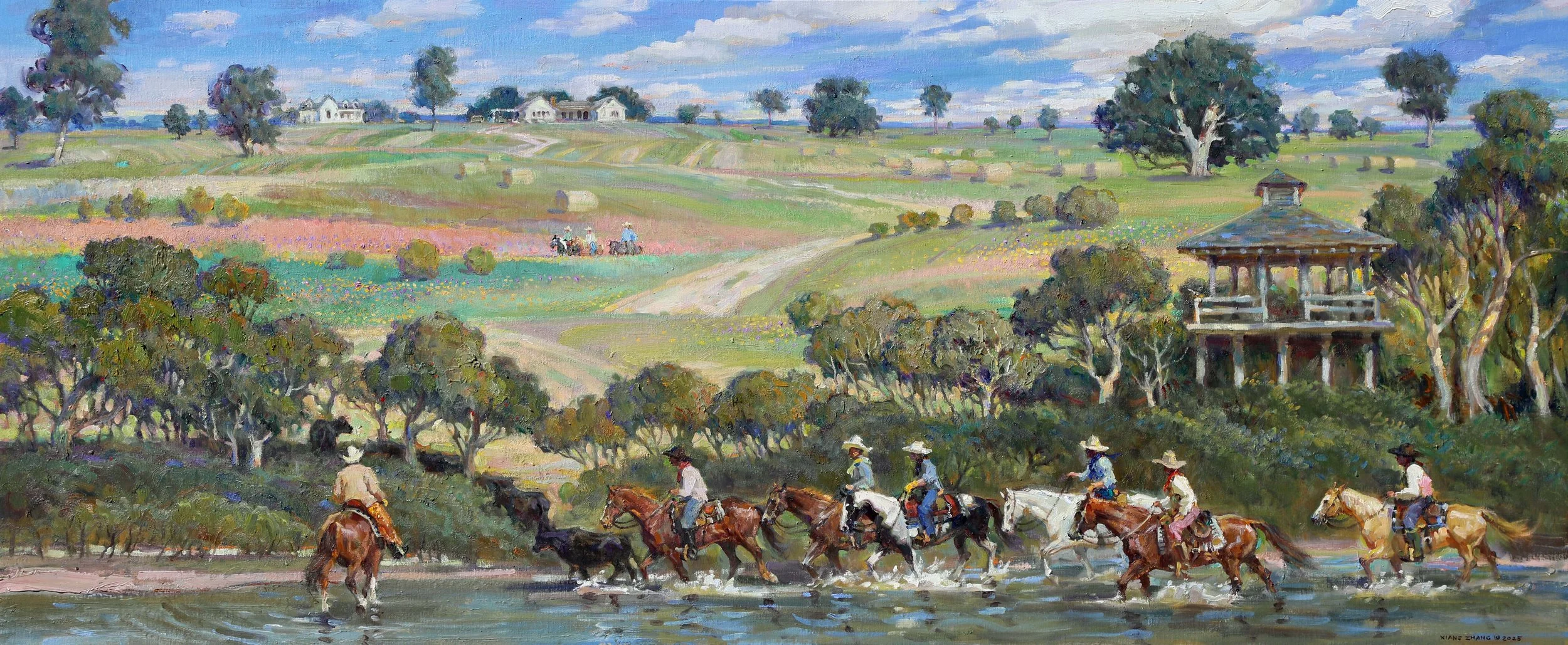 "Brazos Bend" oil on linen 30" x 72" Sold