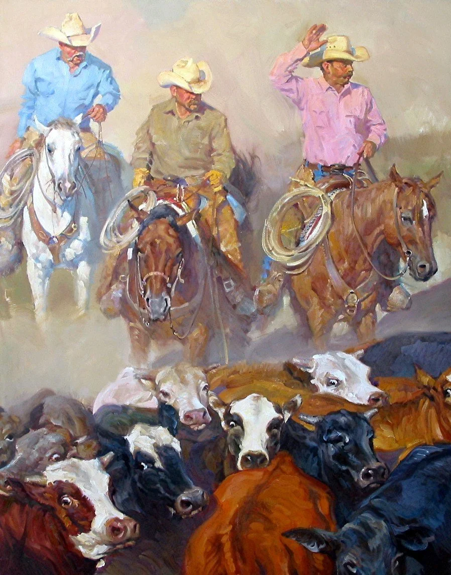 "Morning Drive" oil on linen 58" x 40" oil on linen Sold