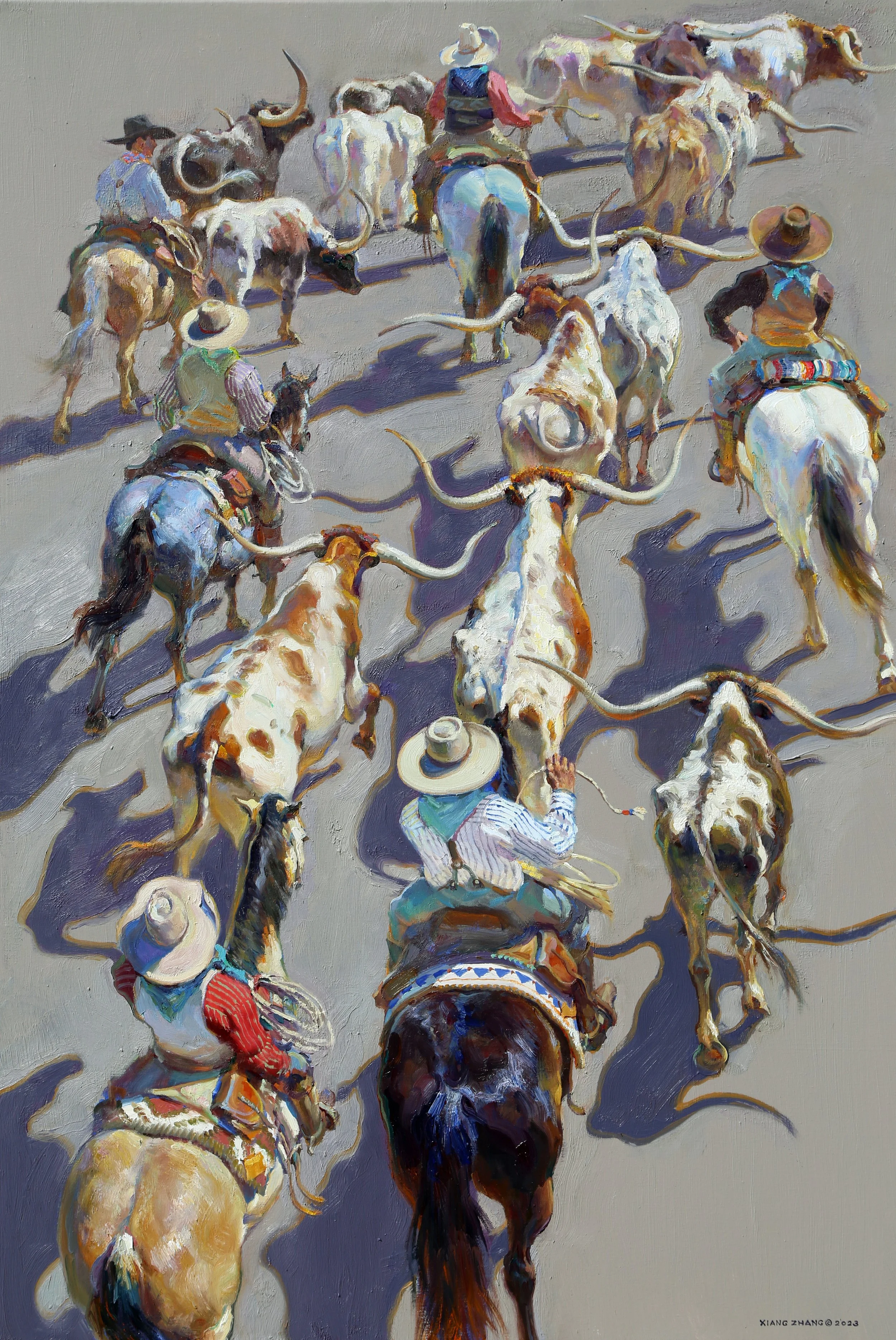 "Texas Trail Riders" oil on linen 56" x 38"