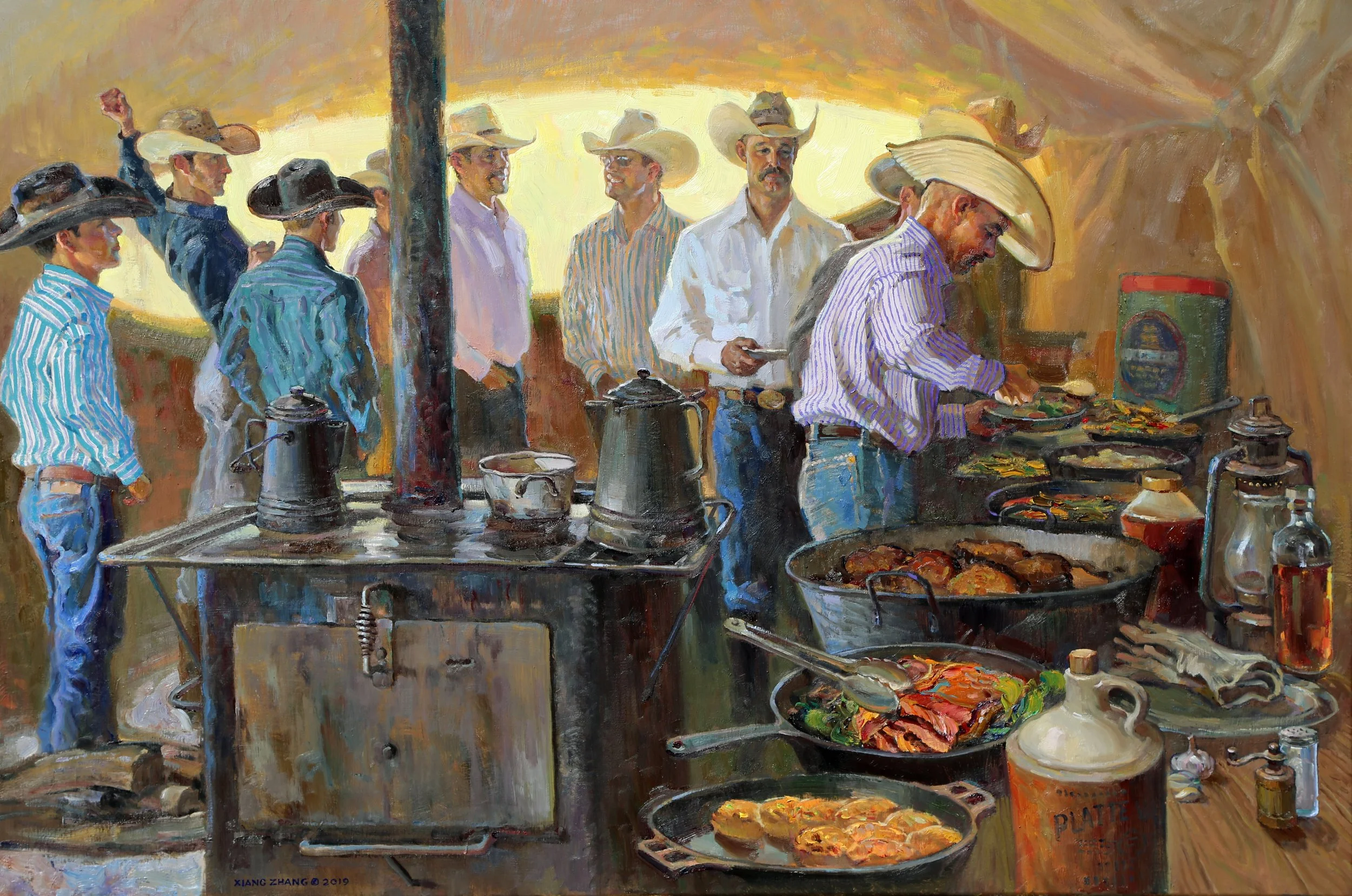 "6666 Lunch Houre" oil on linen 40" x 60" Sold