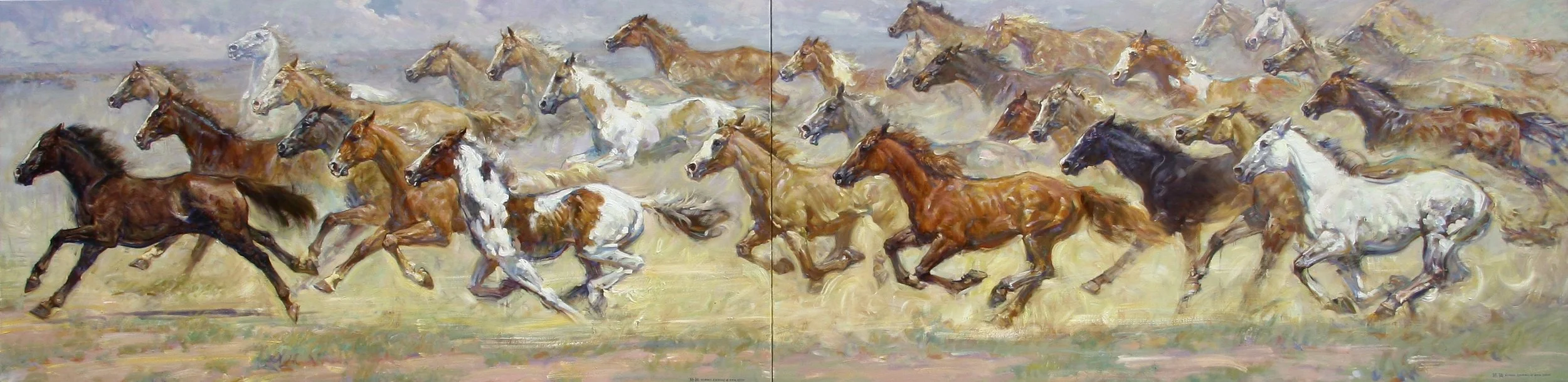 "Gallop" oil on linen 48" x 192" Sold
