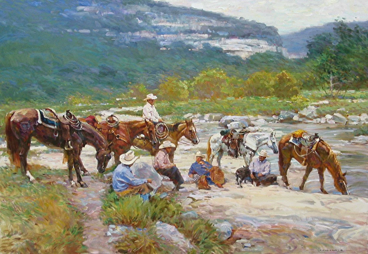 "Hill Country Rest" oil on linen 40" x 60" Sold
