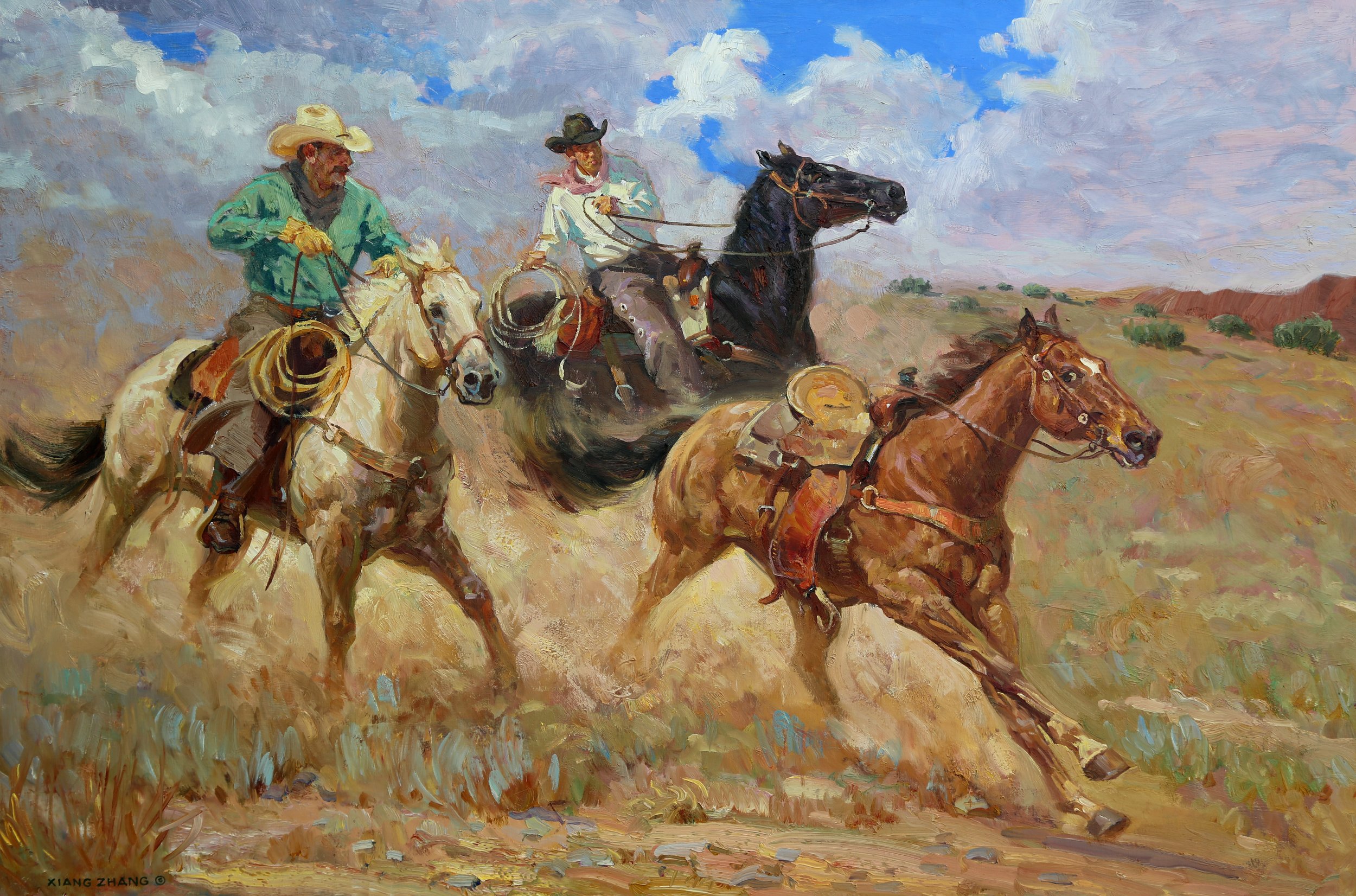 "Runing Free" oil on linen 32" x 40" Sold