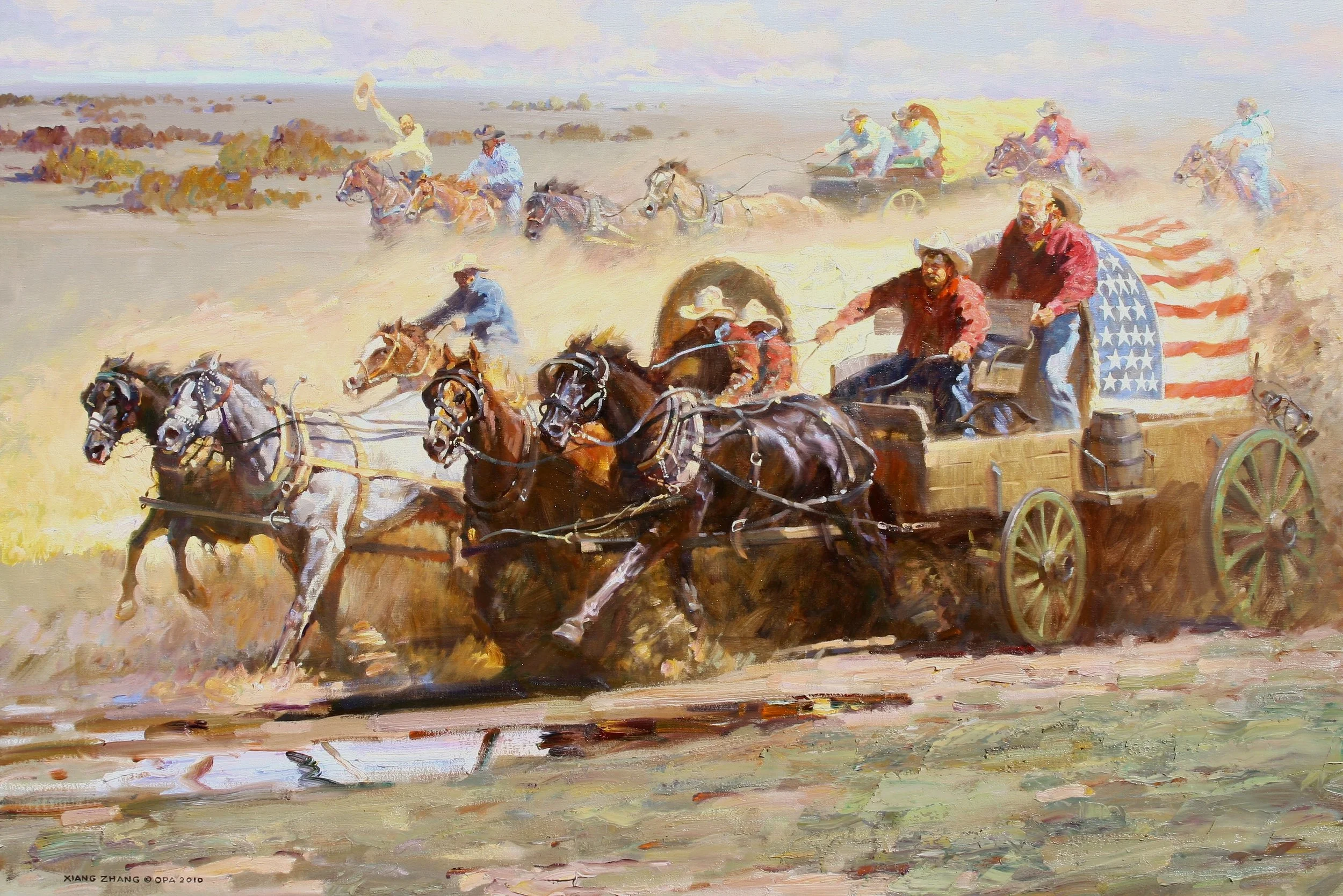 "Chuckwagon Race" oil on linen 32" x 40" Sold