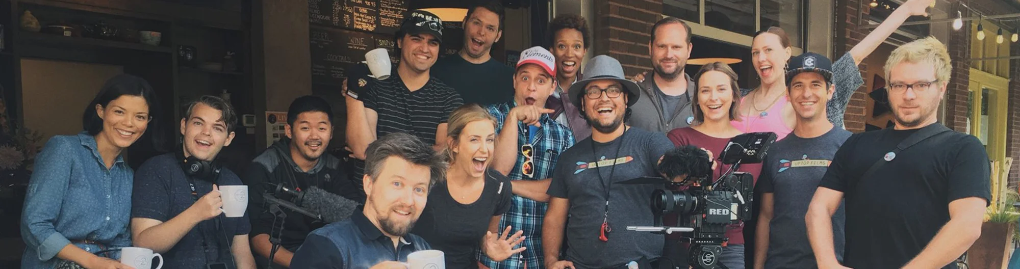 Some of the cast and crew on "Someone Else's Shoes".