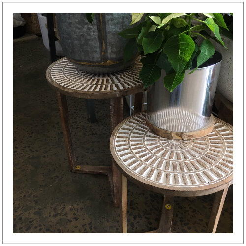SIDE TABLES AND STOOLS