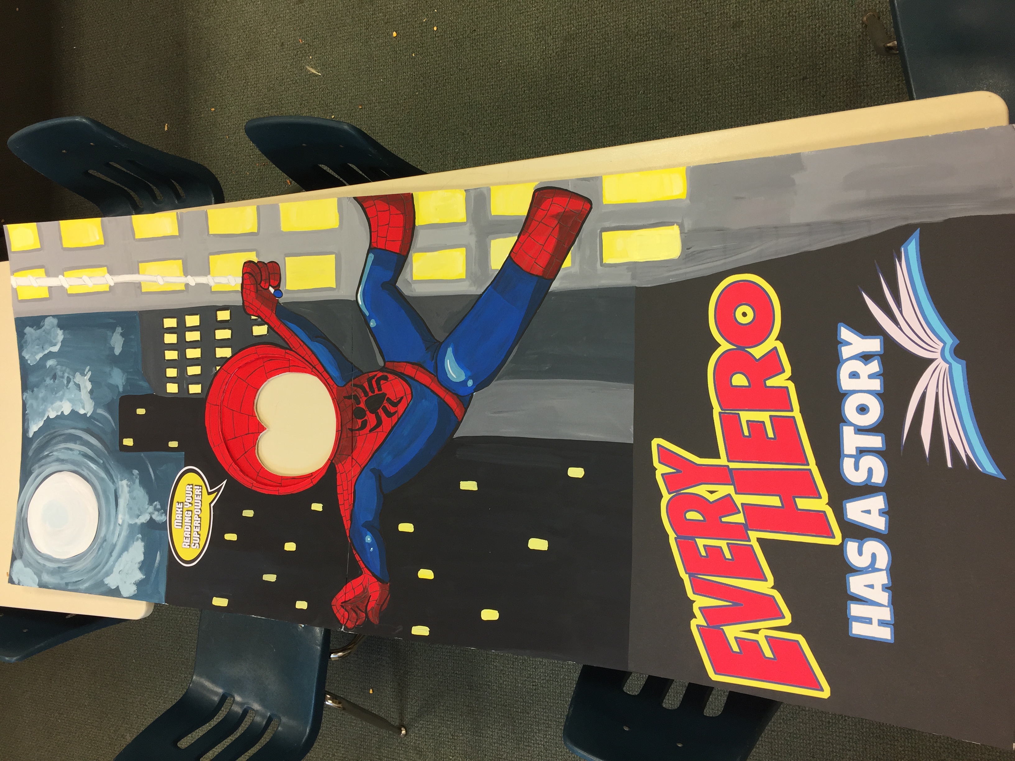 Spiderman STANDEE for the Summer Reading Program at PJFL