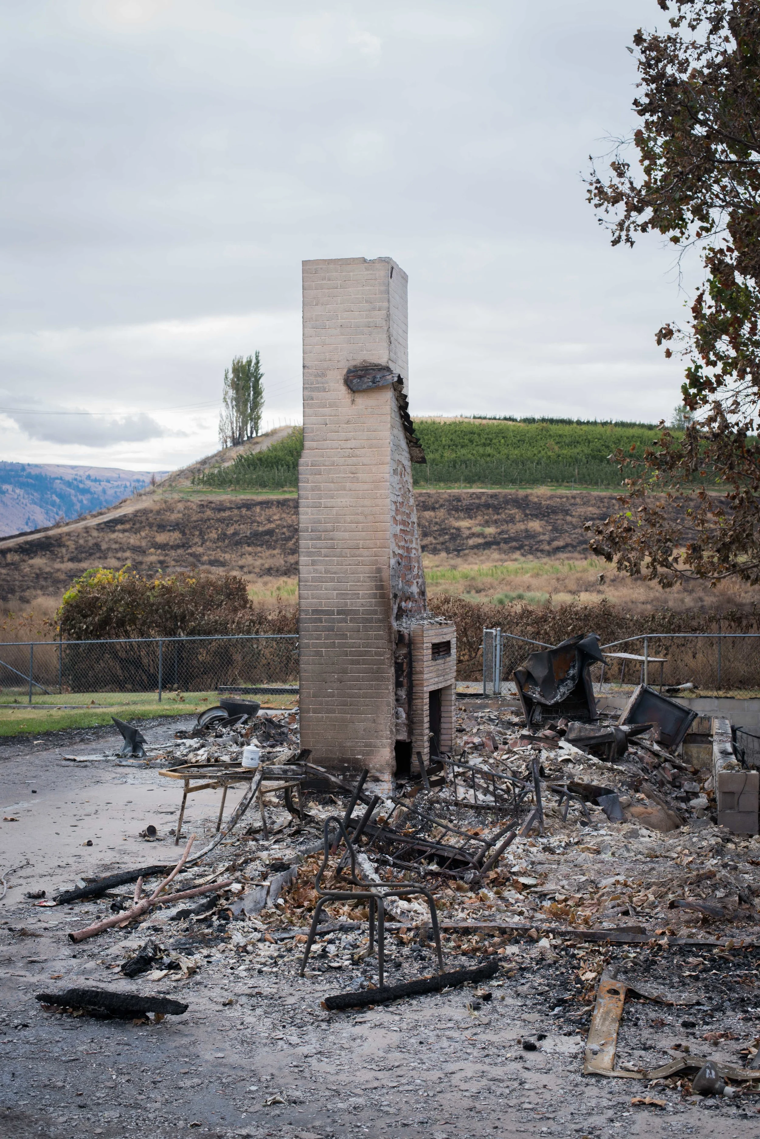 Home destroyed by Chelan Complex fires in Washington.