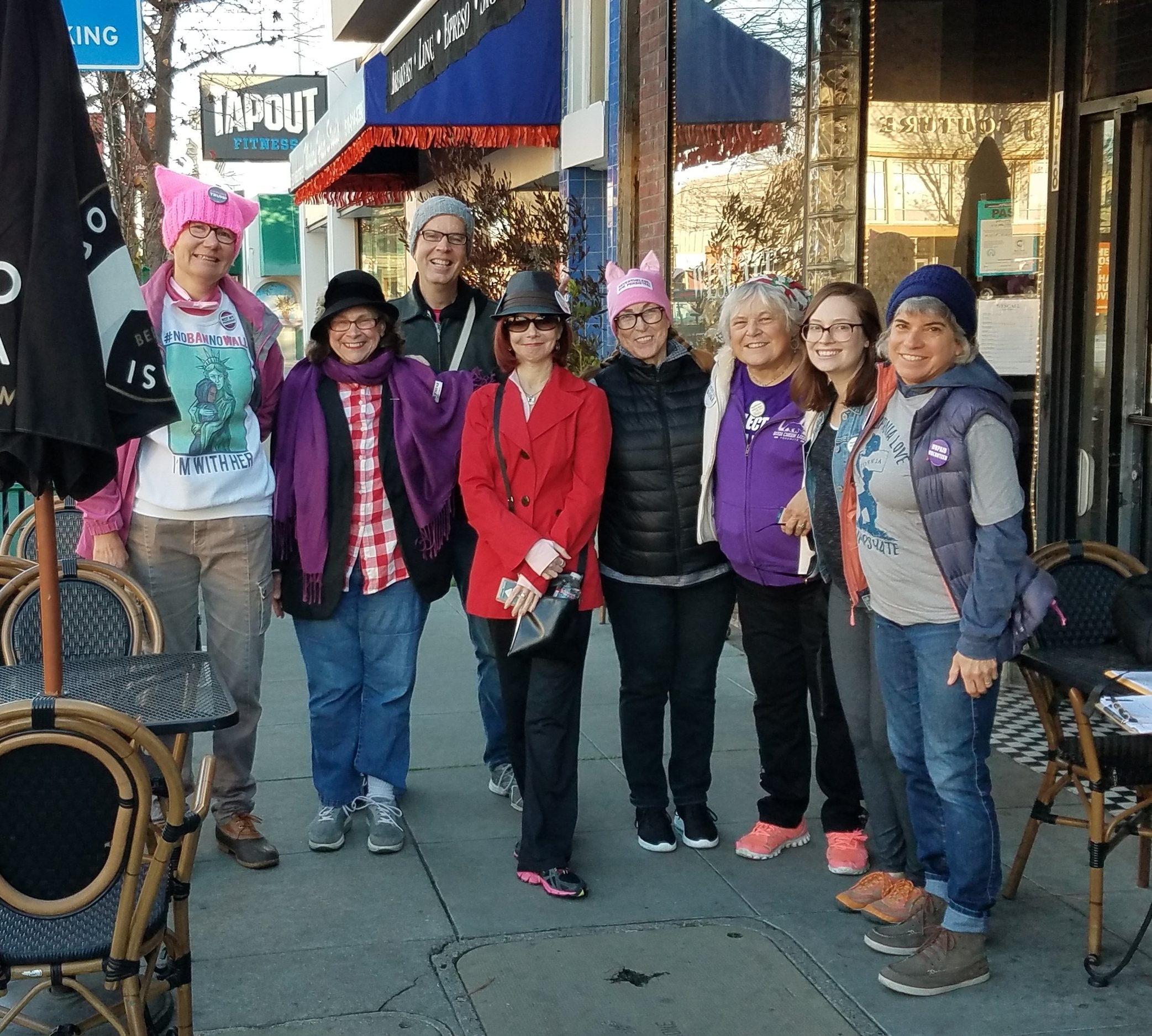 A group of CADC members get ready to head to Oakland for the Women's March. Photo Credit: Alan Pryor