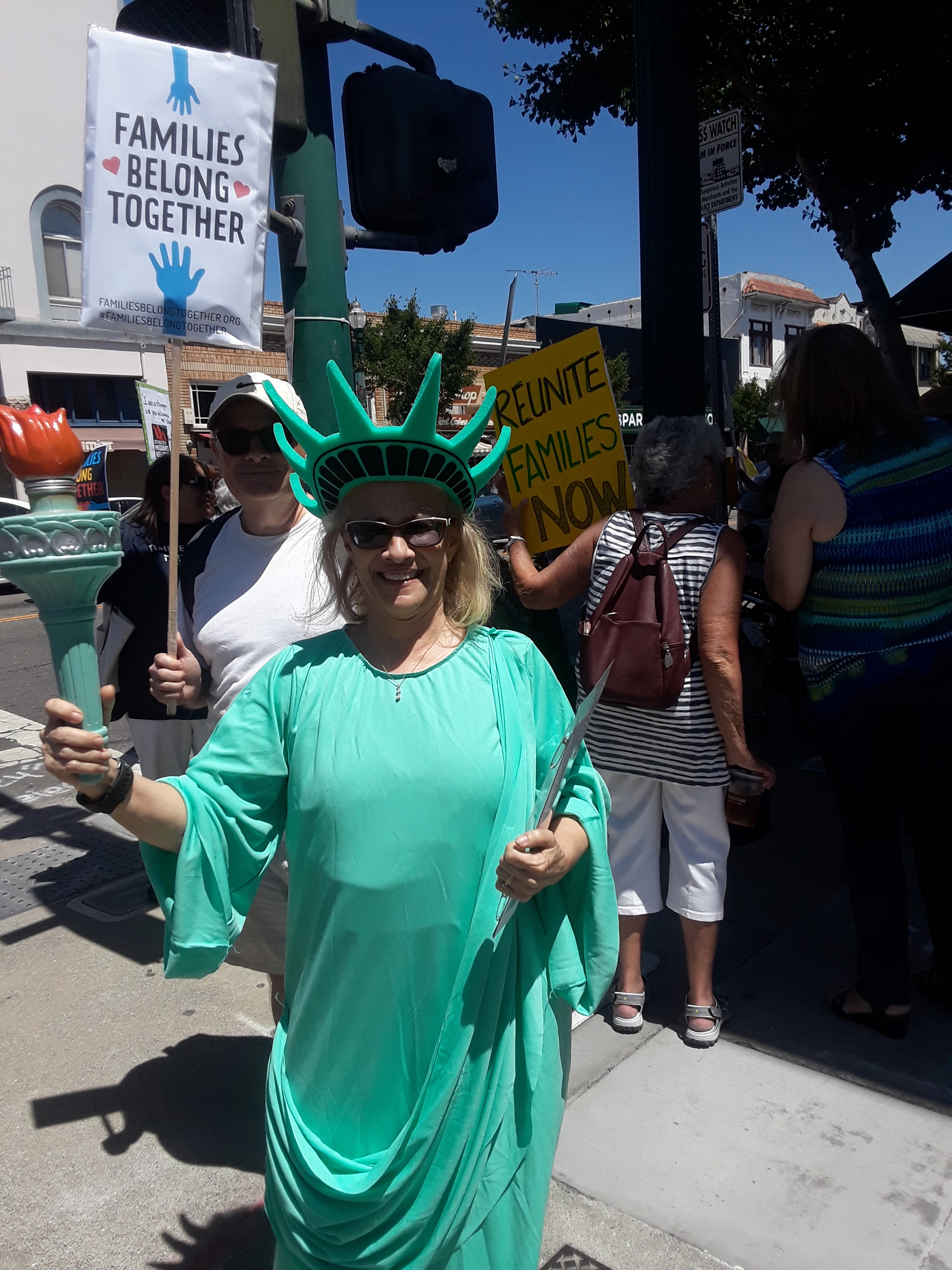 Lady Liberty herself attended the event to show support for separated families