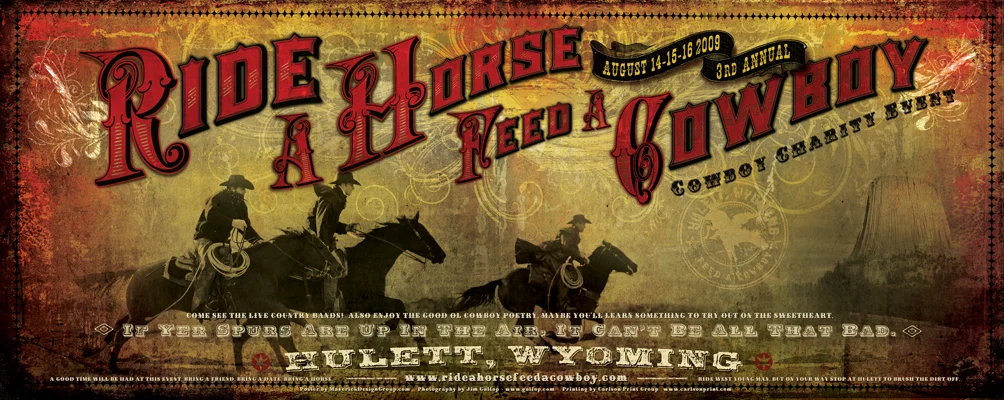 2016 Ride A Horse Feed A Cowboy Poster in Hulett, Wyoming