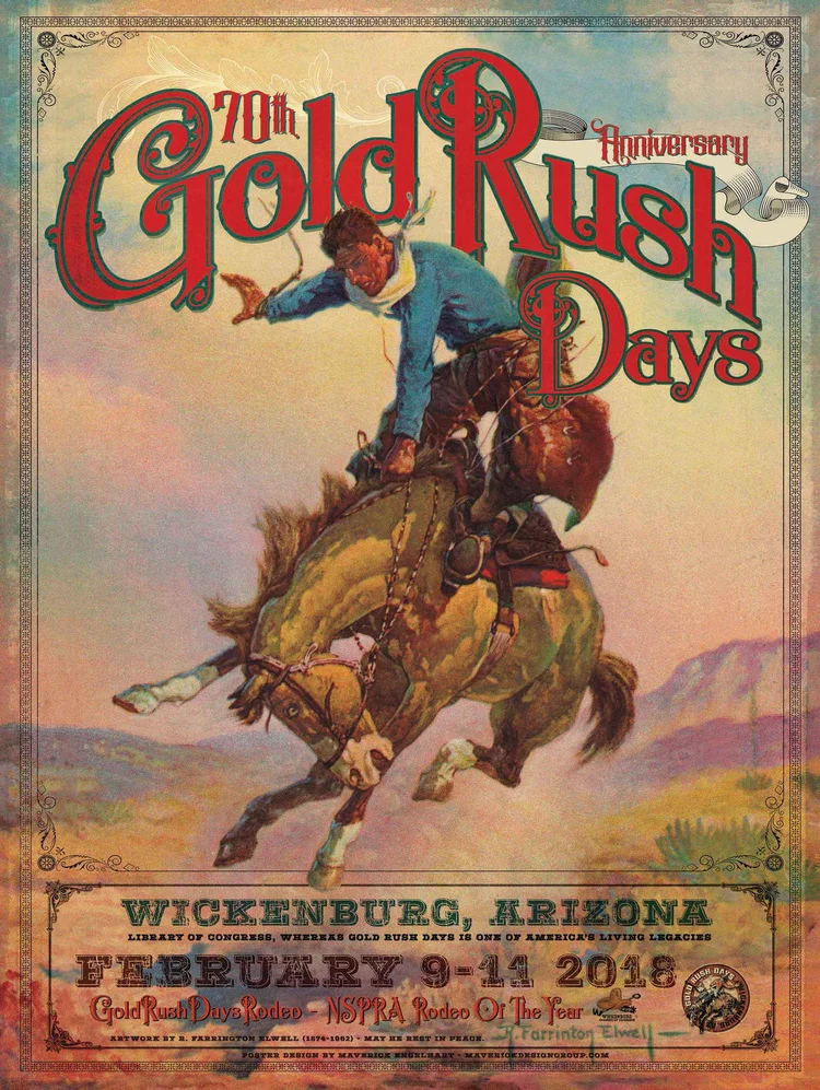70th Anniversary Gold Rush Days Poster Wickenburg Arizona 18 X24 Maverickdesigngroupmaverick Design 70th Anniversary Gold Rush Days Poster Wickenburg Arizona 18 X24 Maverickdesigngroupmaverick Design