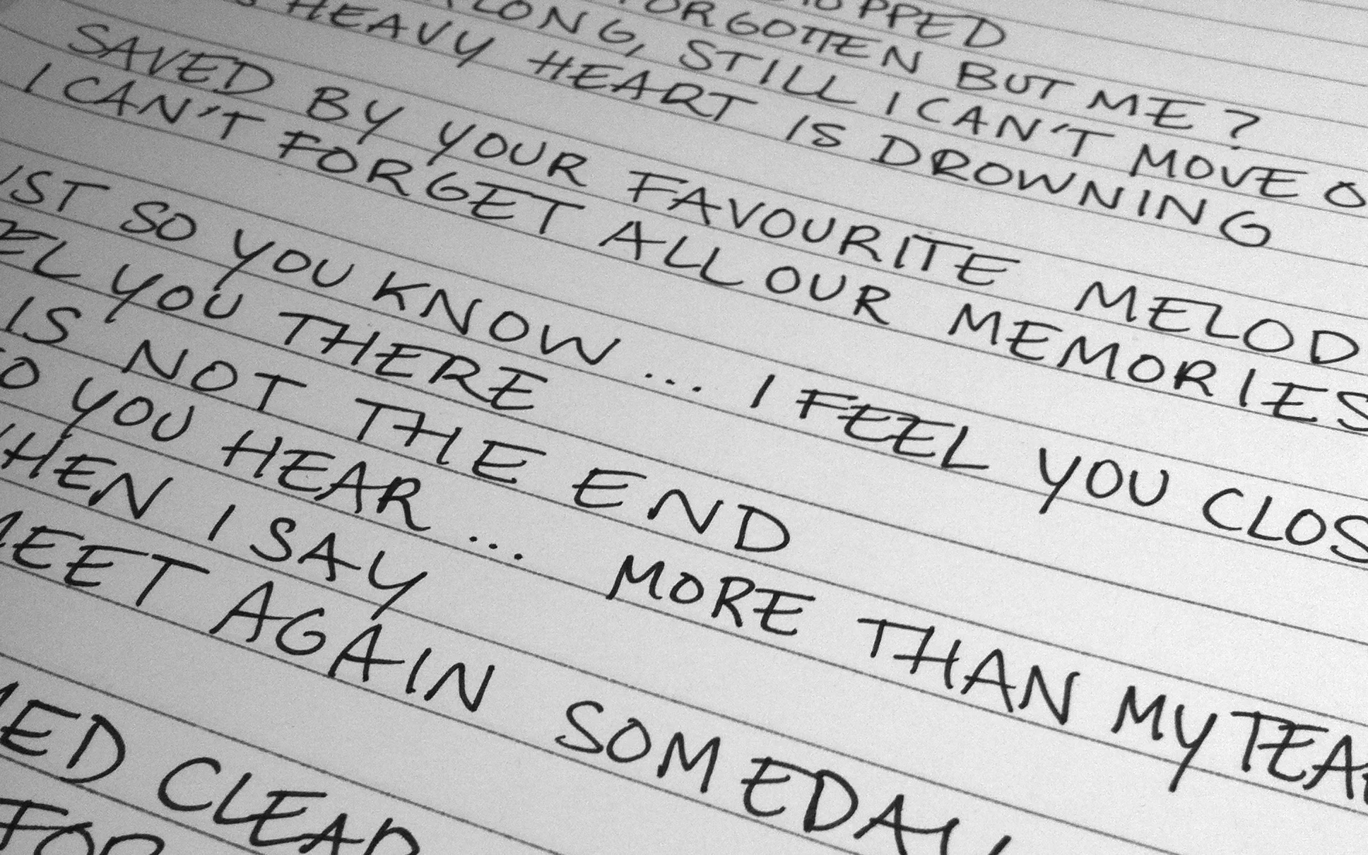 Just So You Know: Song Lyrics