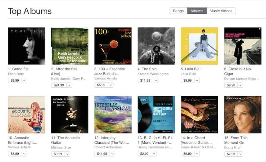 New Album "Come Fall" Debuts at #1 on the iTunes Jazz Chart 
