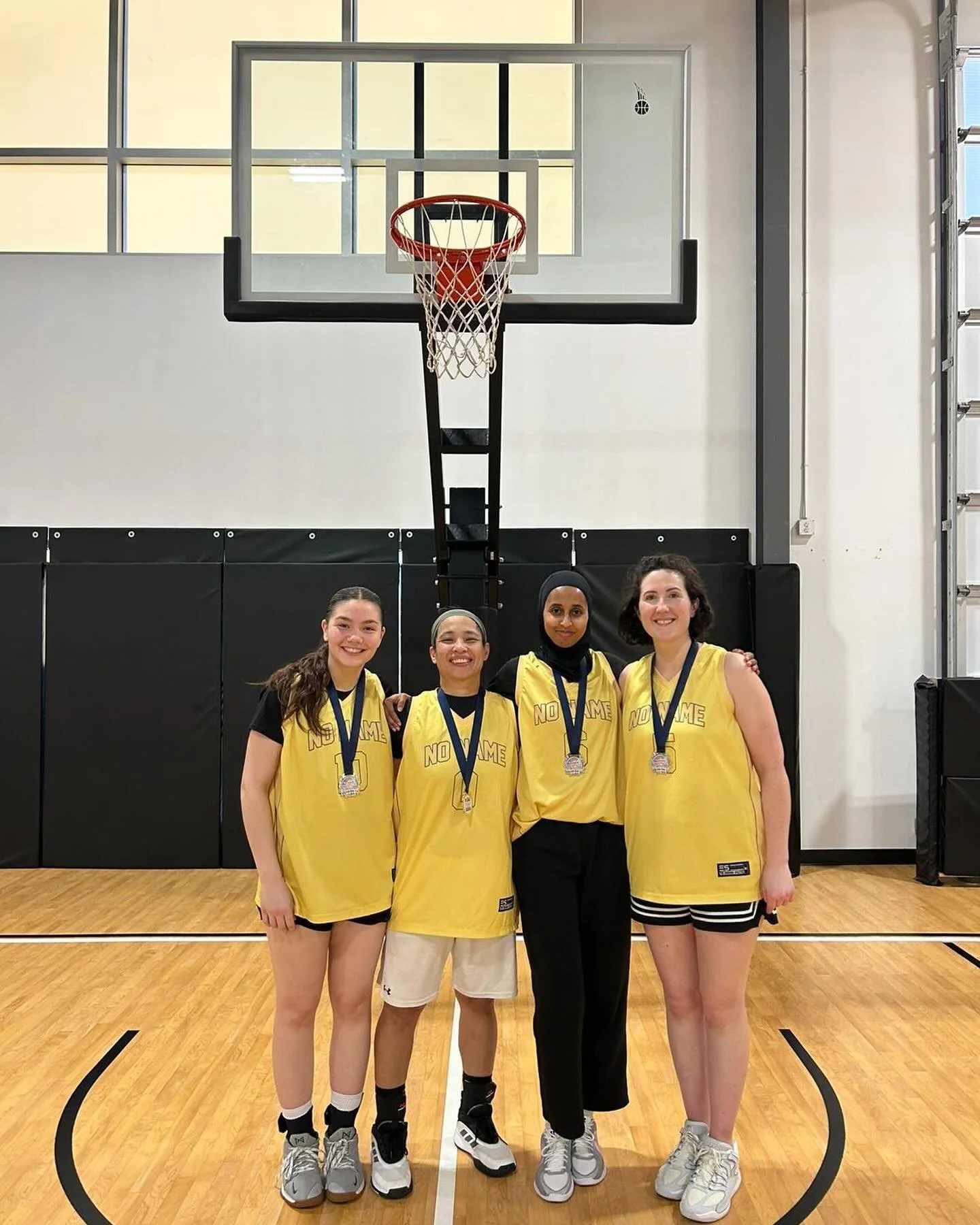 Nothing better than playing basketball with friends! Champs of the @leduc_womens_basketball Frosted Hoops tournament this weekend at @bucketsbasketballschool . Guess we don&rsquo;t need a name after all? 🤣 🏀 #nonameforever #basketball #hoops