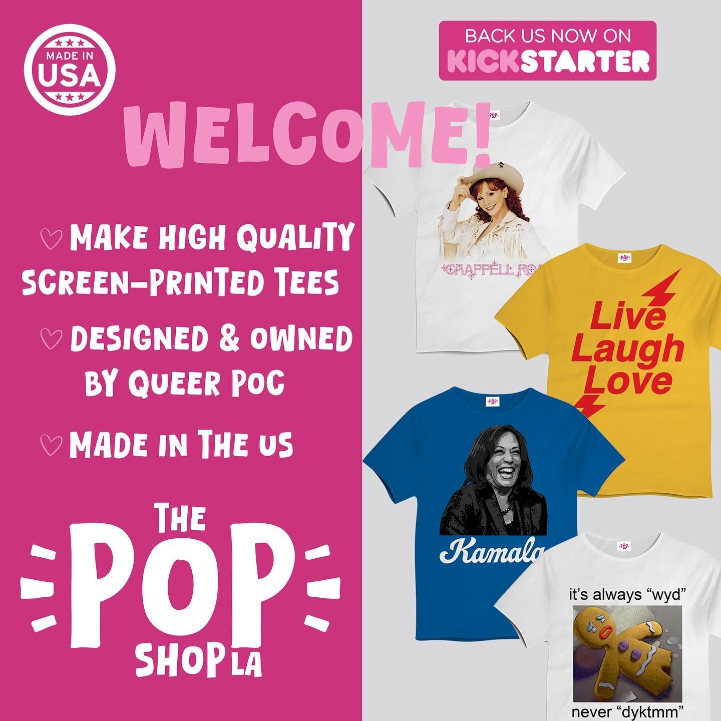 🌈 The Pop Shop LA is all about Queer &amp; POC empowerment! 🌱 We&rsquo;re not just a screen-printed tee business; we&rsquo;re a movement! 

💚 Our Commitment:
- Eco-Friendly: We&rsquo;re making sure our tees leave a small footprint on the environme