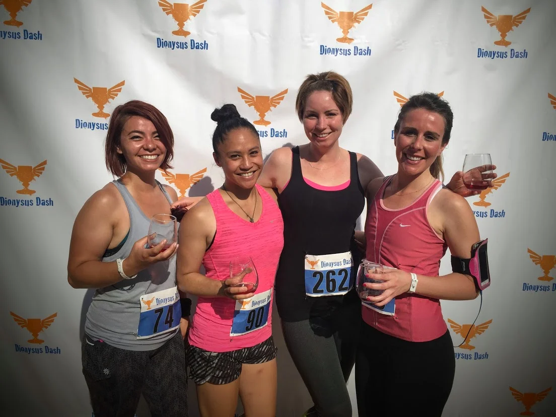Lovely MissFIts in their first 5k Trail Race! Wine at the finish line!