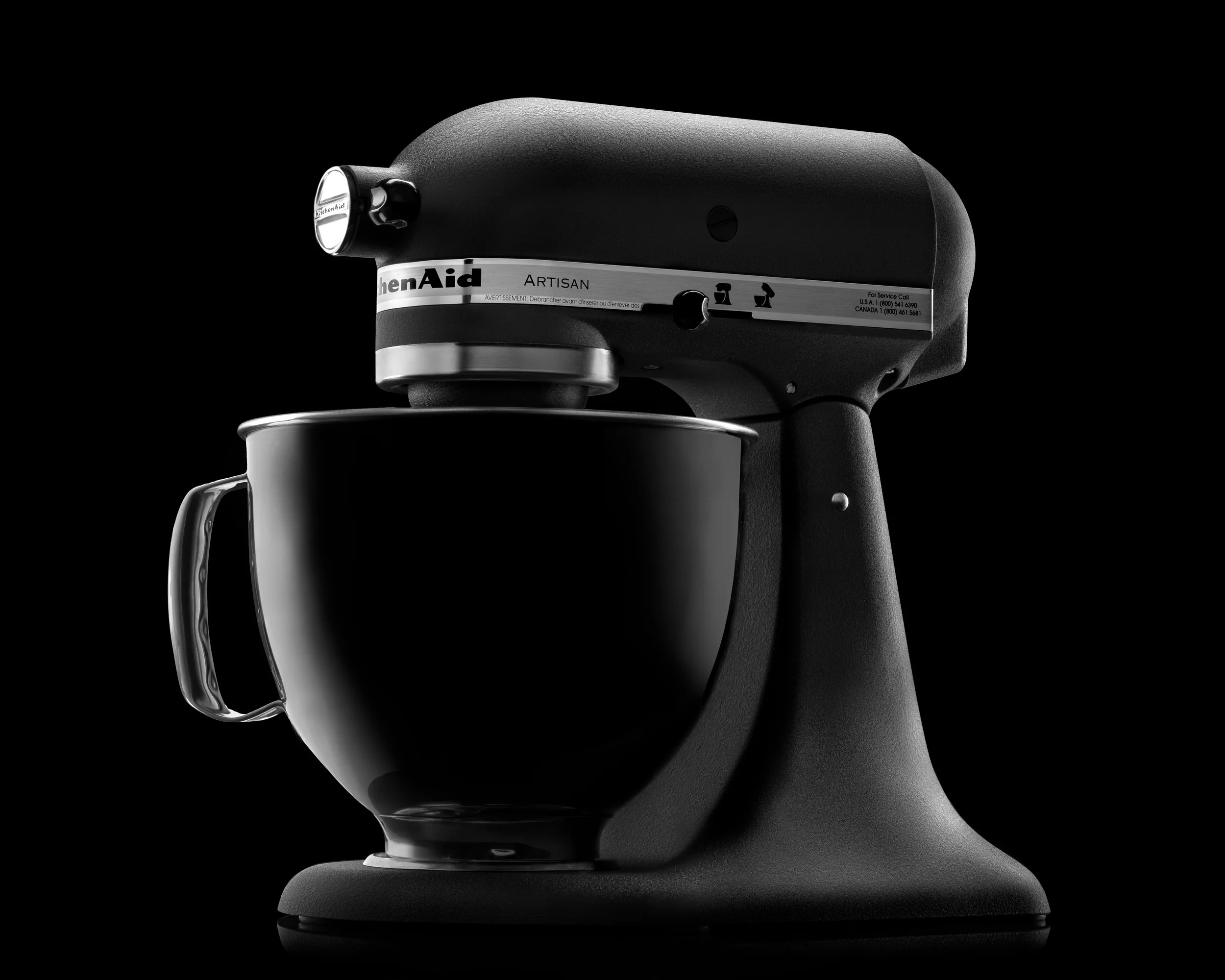 kitchen aid mixer on black studio by spencer wallace photo