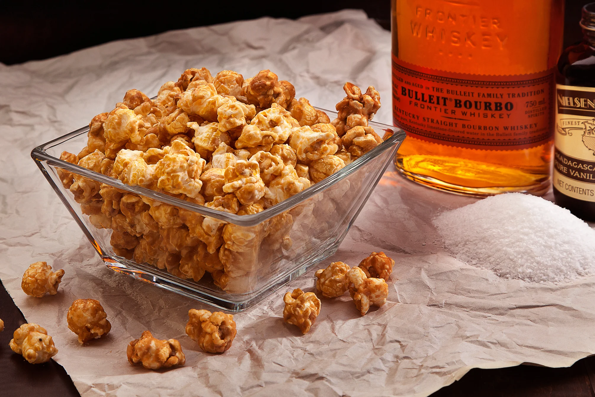 popcorn food whisky caramel by spencer wallace photo