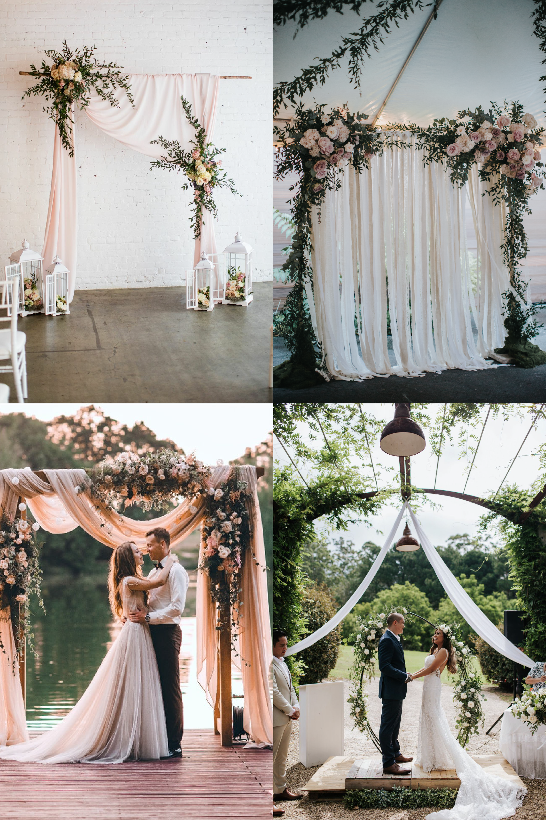 FROM CLOCKWISE, FROM TOP LEFT: Photo source Pinterest , Photo by Forever Photography , Floral Design by Lime Tree Bower and photo by Samantha heather , Photo source by Pinterest .