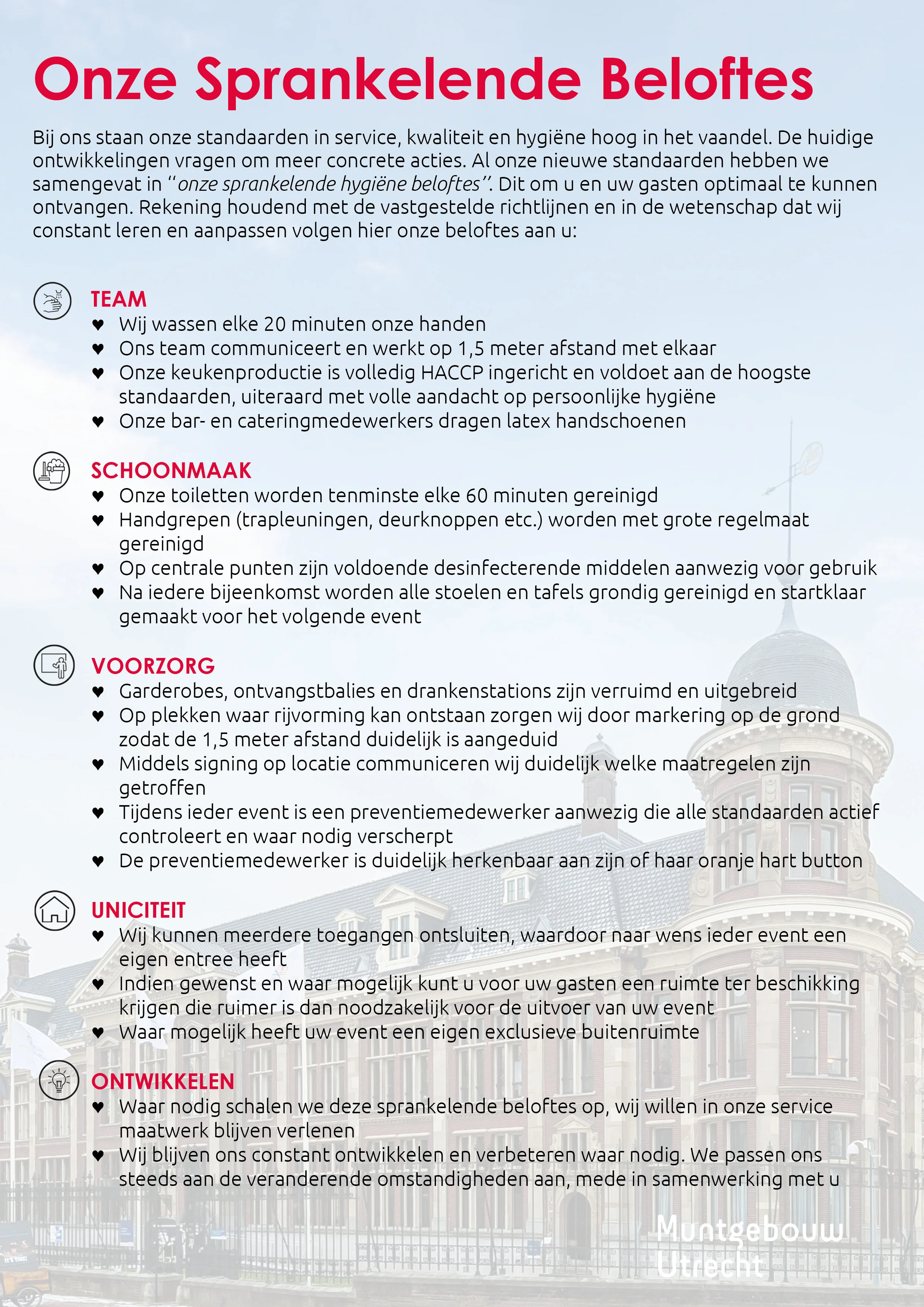 Onze Sprankelende Hygiene Beloftes Muntgebouw Utrecht