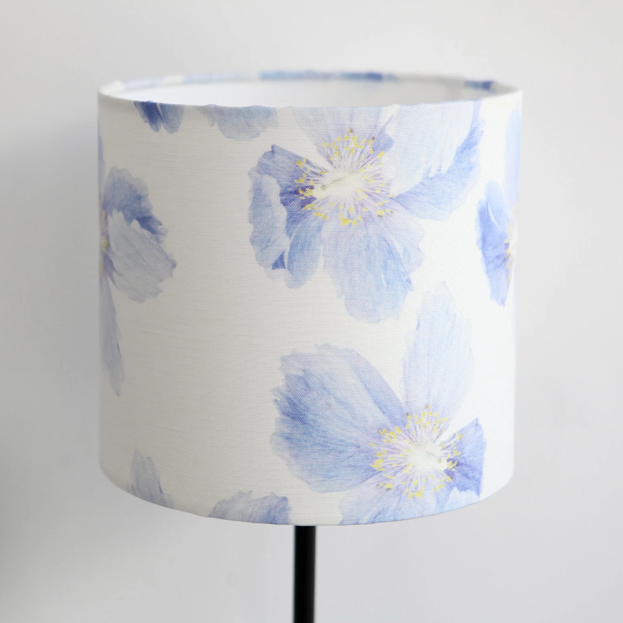 Himalayan Poppy Lampshade | Drum Lampshade | Botanical Lampshade | Floral Lampshade | Blue Home Decor