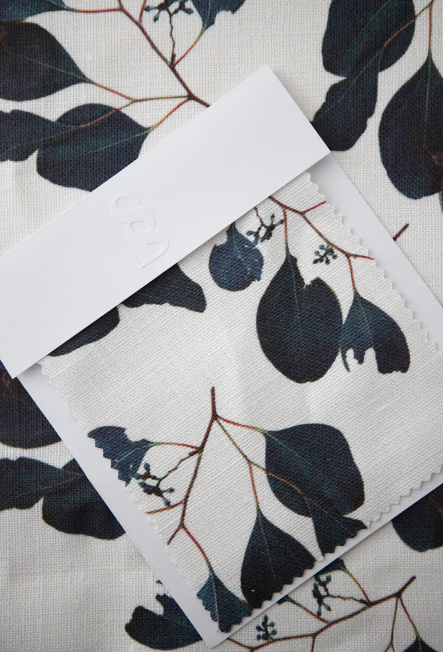 Green Eucalyptus Gum Fabric | Teal Interiors | Luxury Linen Floral Fabric | Eucalyptus Gum Fabric | Australian Gum Leaf Fabric | Teal Eucalyptus Fabric