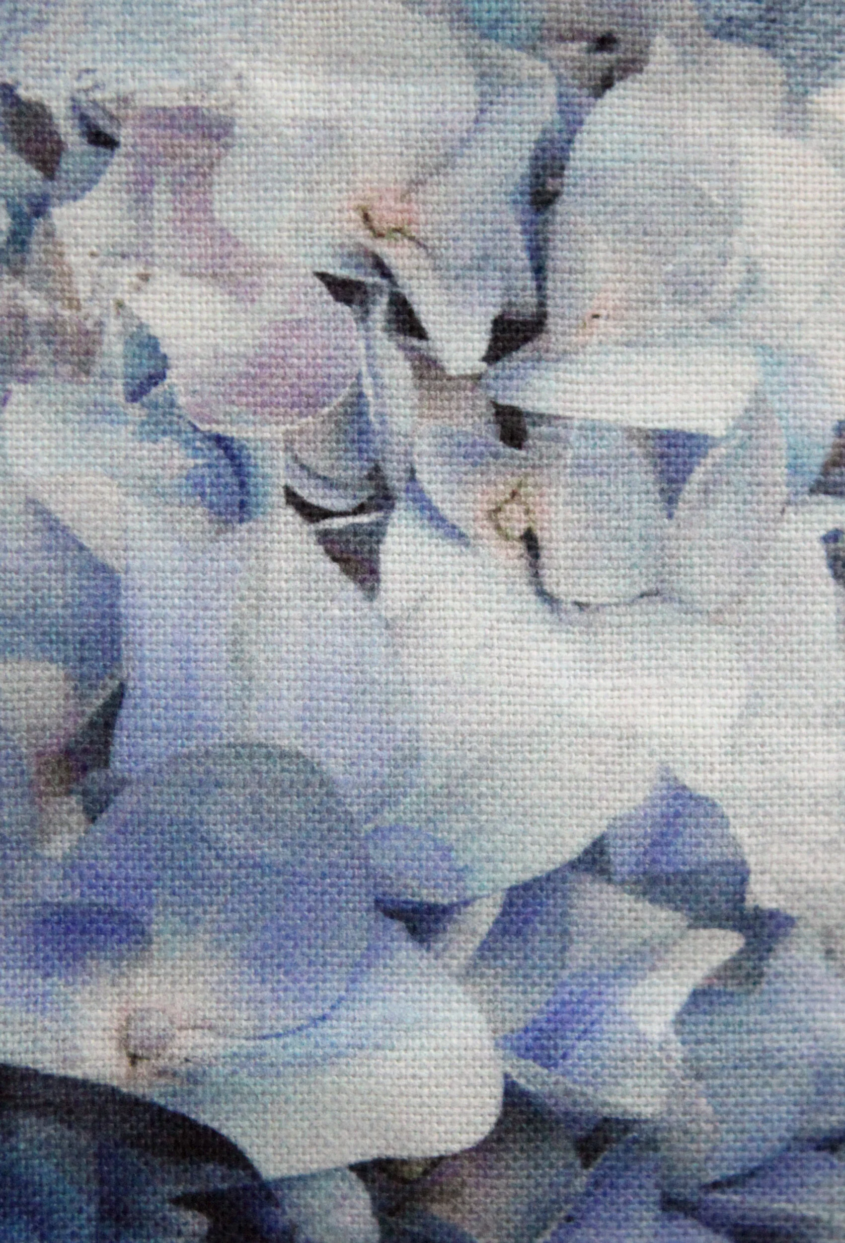 Blue Hydrangea Linen | Cottage Interiors | Luxury Linen Floral Fabric | Blue Floral Fabric | Blue Hydrangea Fabric | Designer Fabric Sample