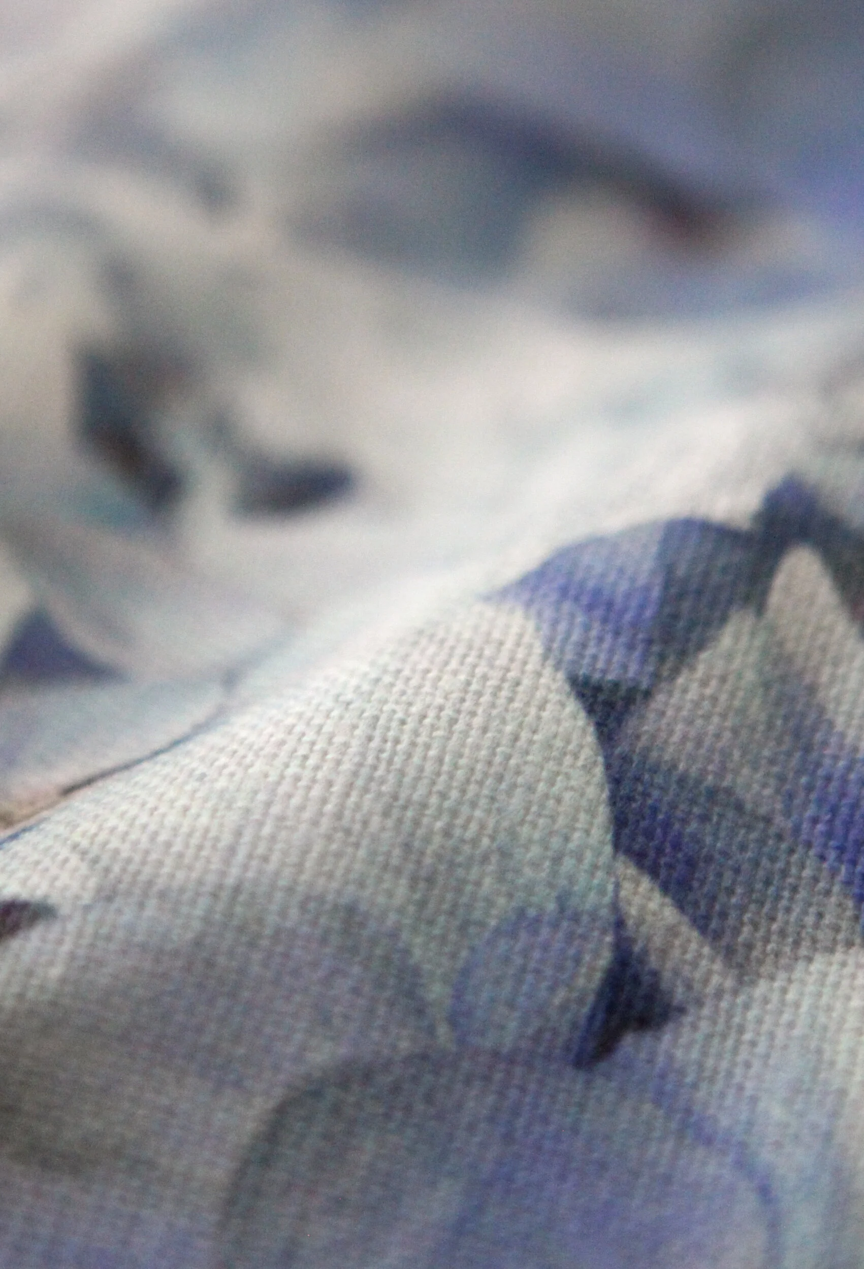 Blue Hydrangea Linen | Cottage Interiors | Luxury Linen Floral Fabric | Blue Floral Fabric | Blue Hydrangea Fabric | Designer Fabric Sample