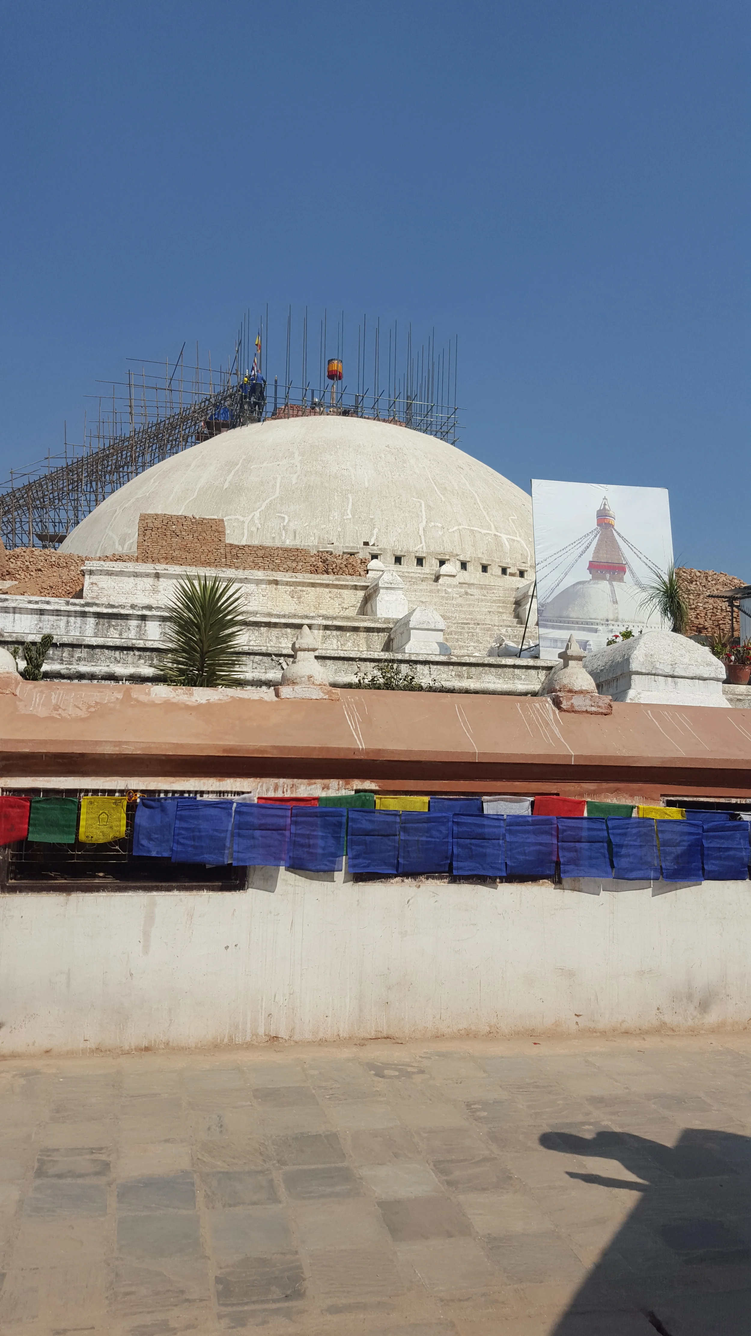 The Stua of Bouddhanath being rebuilt