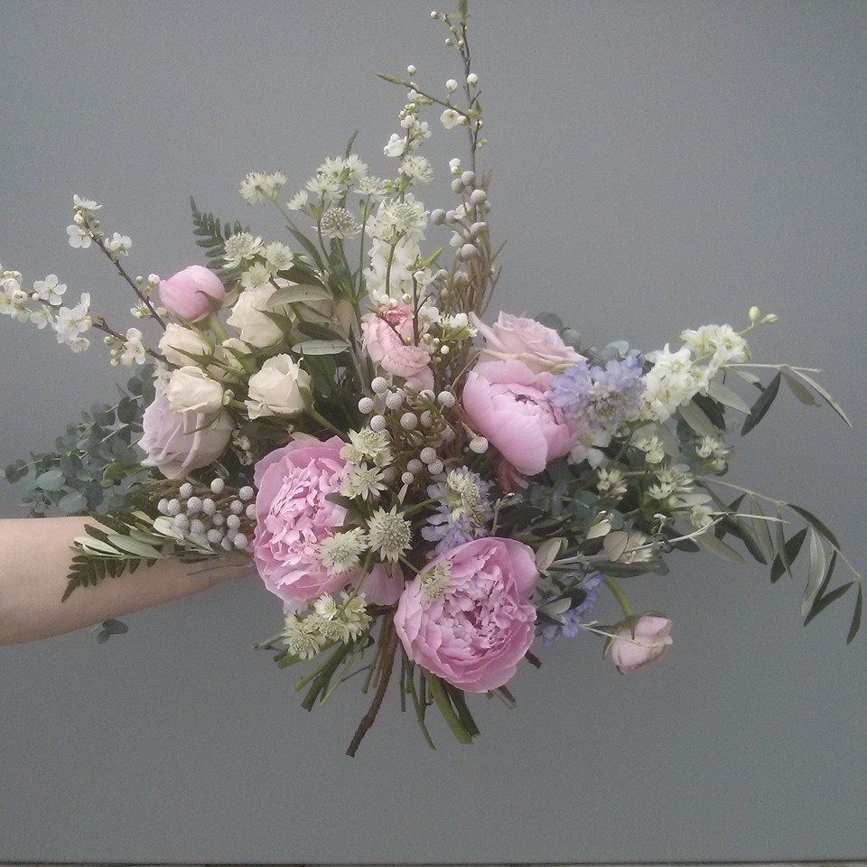 Natural bouquet with peonies