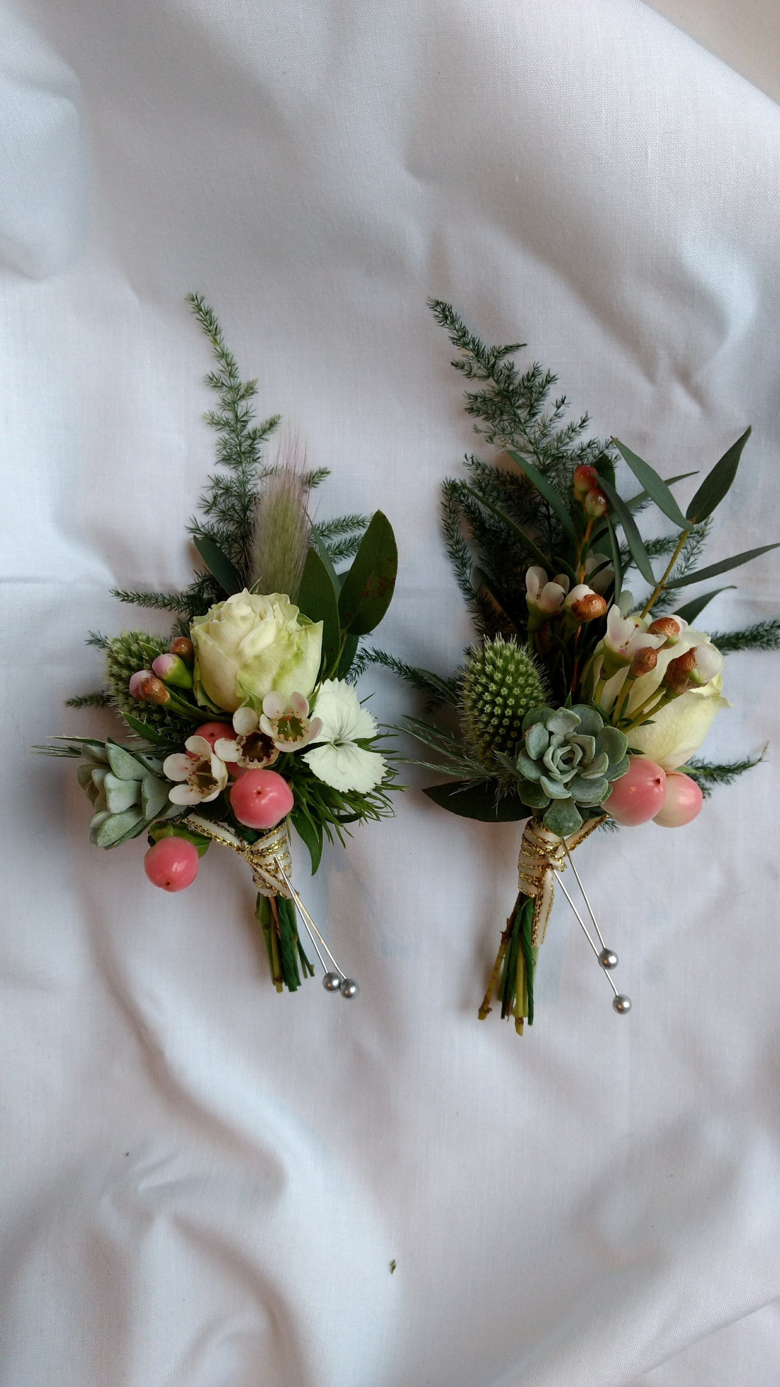 wildflower wedding succulent buttonhole