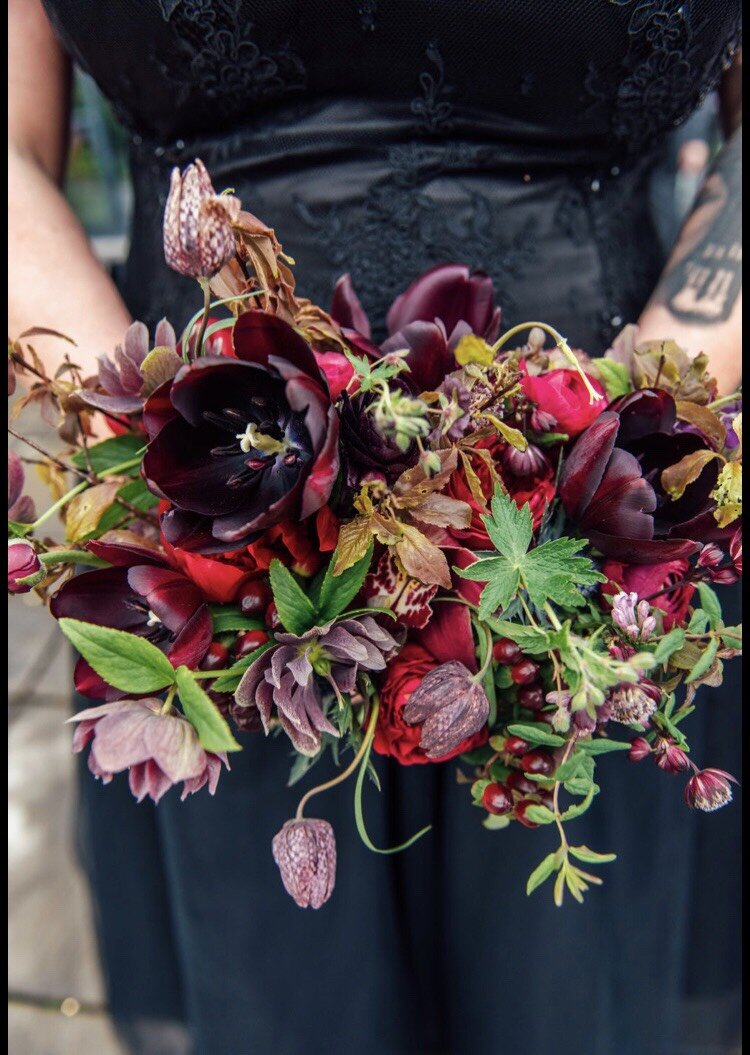 spring wildflower bridal bouquet dark and moody.jpg