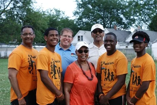 Books 4 Buddies Board Members and Book Ambassadors. Back row from left to right: Bob Mendenhall and Richard Jackson. Front row from left to right: Christopher Smith, Dorian Myers, Laneta Goings, John Dolsey, and Justin Teamer.