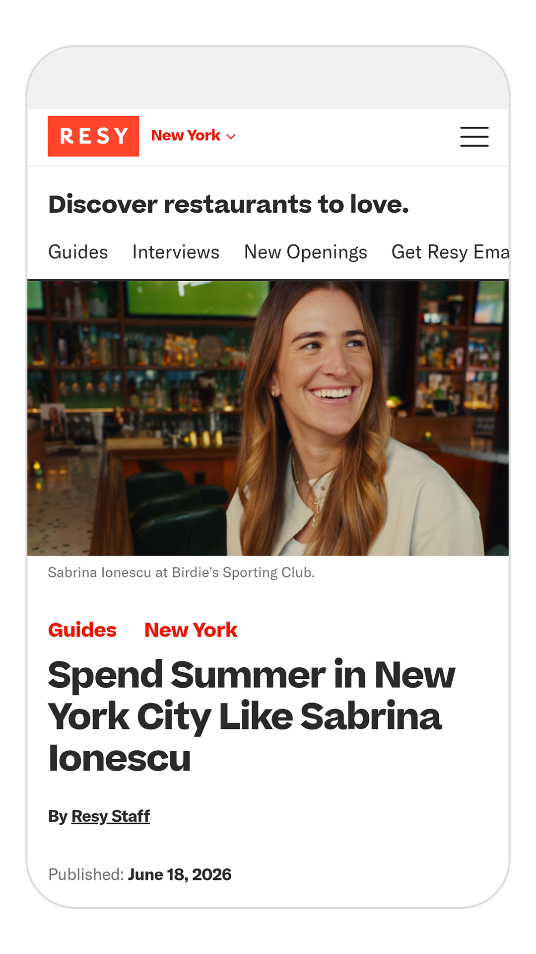 Sabrina's Resy Recos for Extra Time in NYC