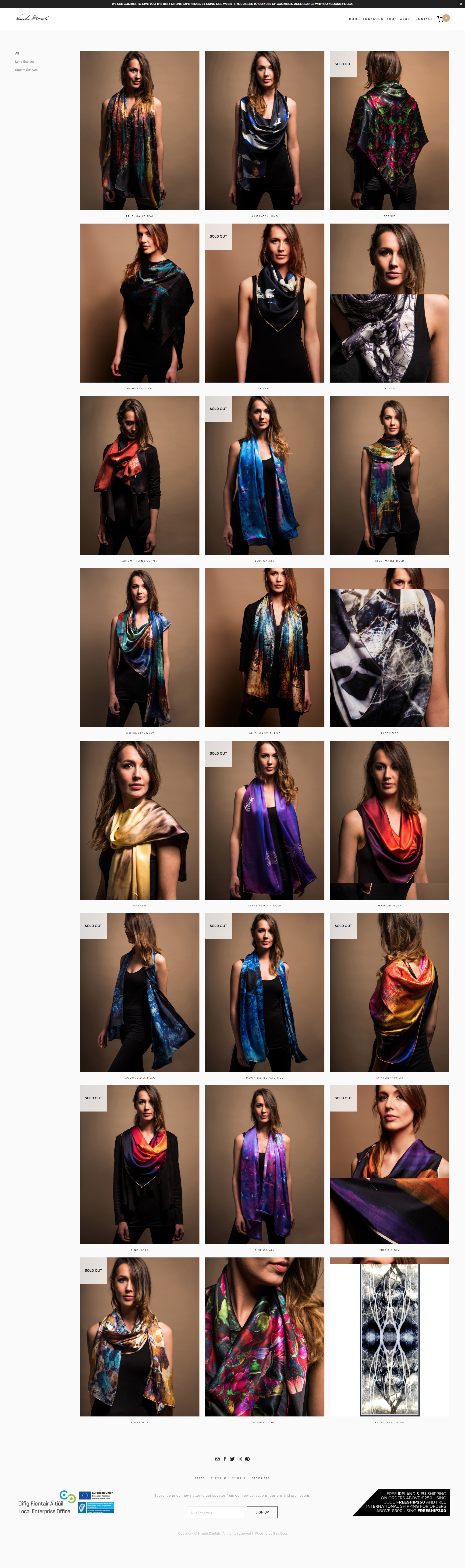 With such a huge and ever changing range of beautiful prints Niamh needed a simple but effective solution so she can change her online offerings at the drop of a hat (or scarf!)
