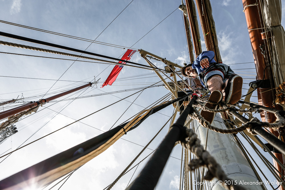  Views from the Golden Leeuw's mast, Falmouth, Cornwall, UK 